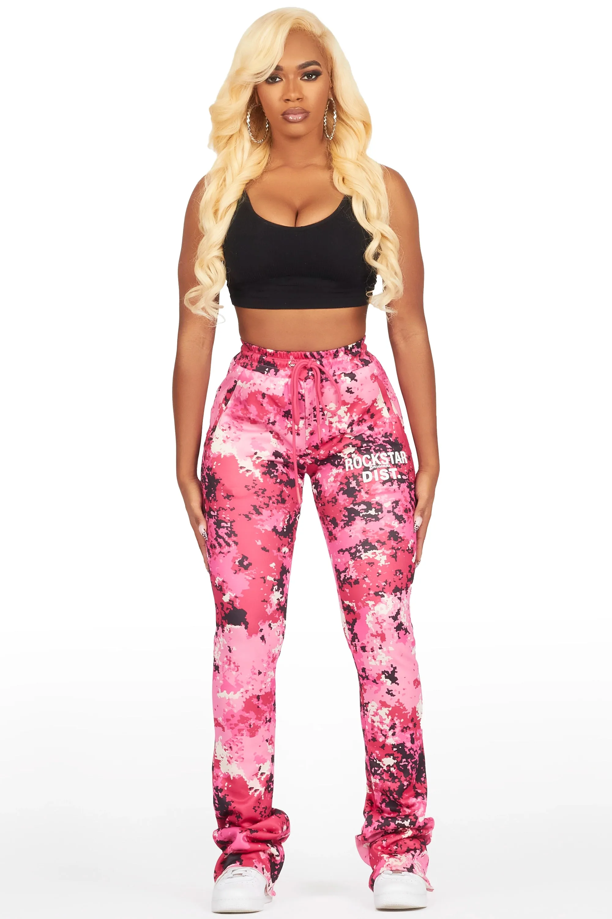 Juliana Pink Digital Camo Super Stacked Track Pant sold by Rockstar Original product image thumbnail 2