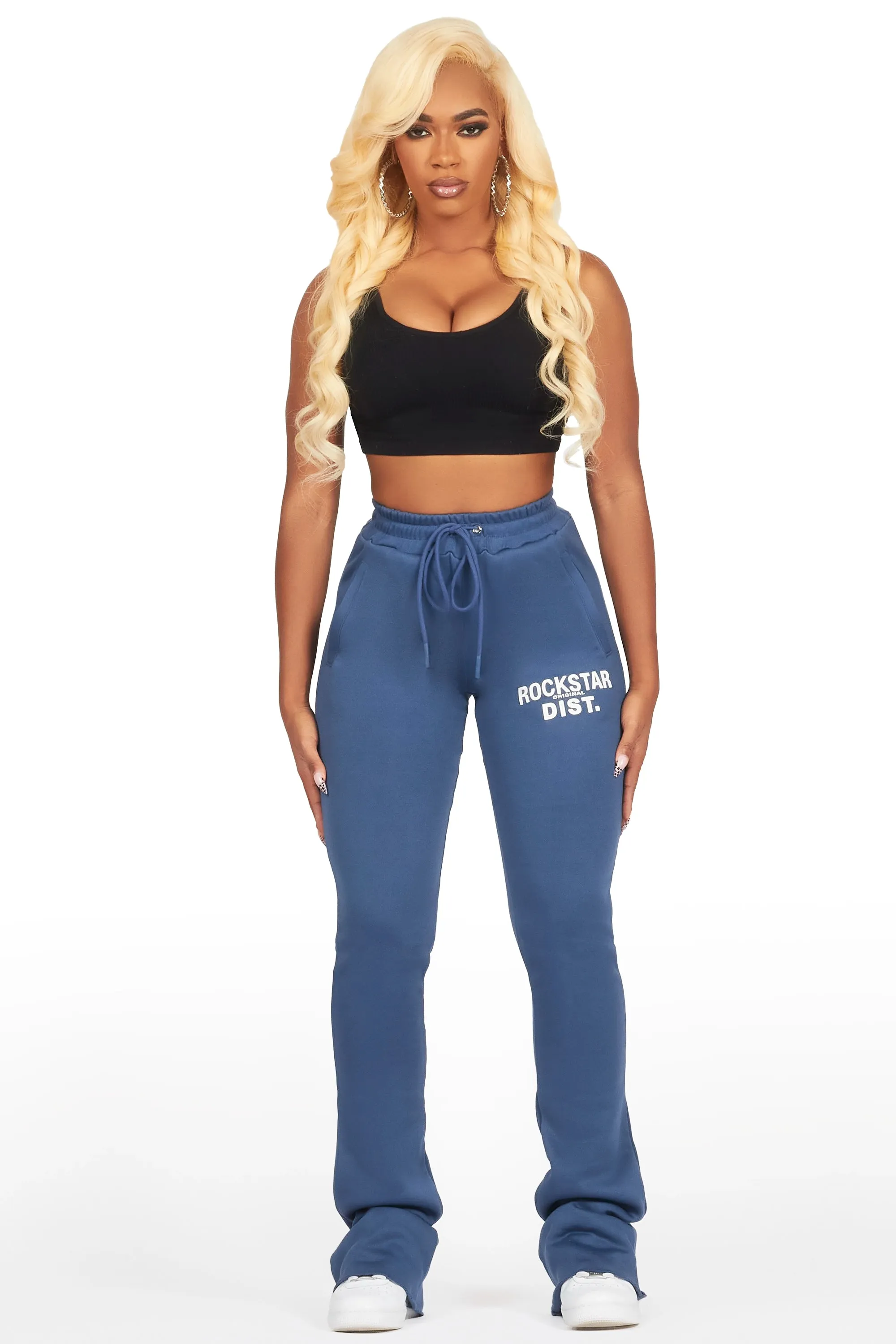 Juliana Navy Super Stacked Track Pant sold by Rockstar Original product image thumbnail 2