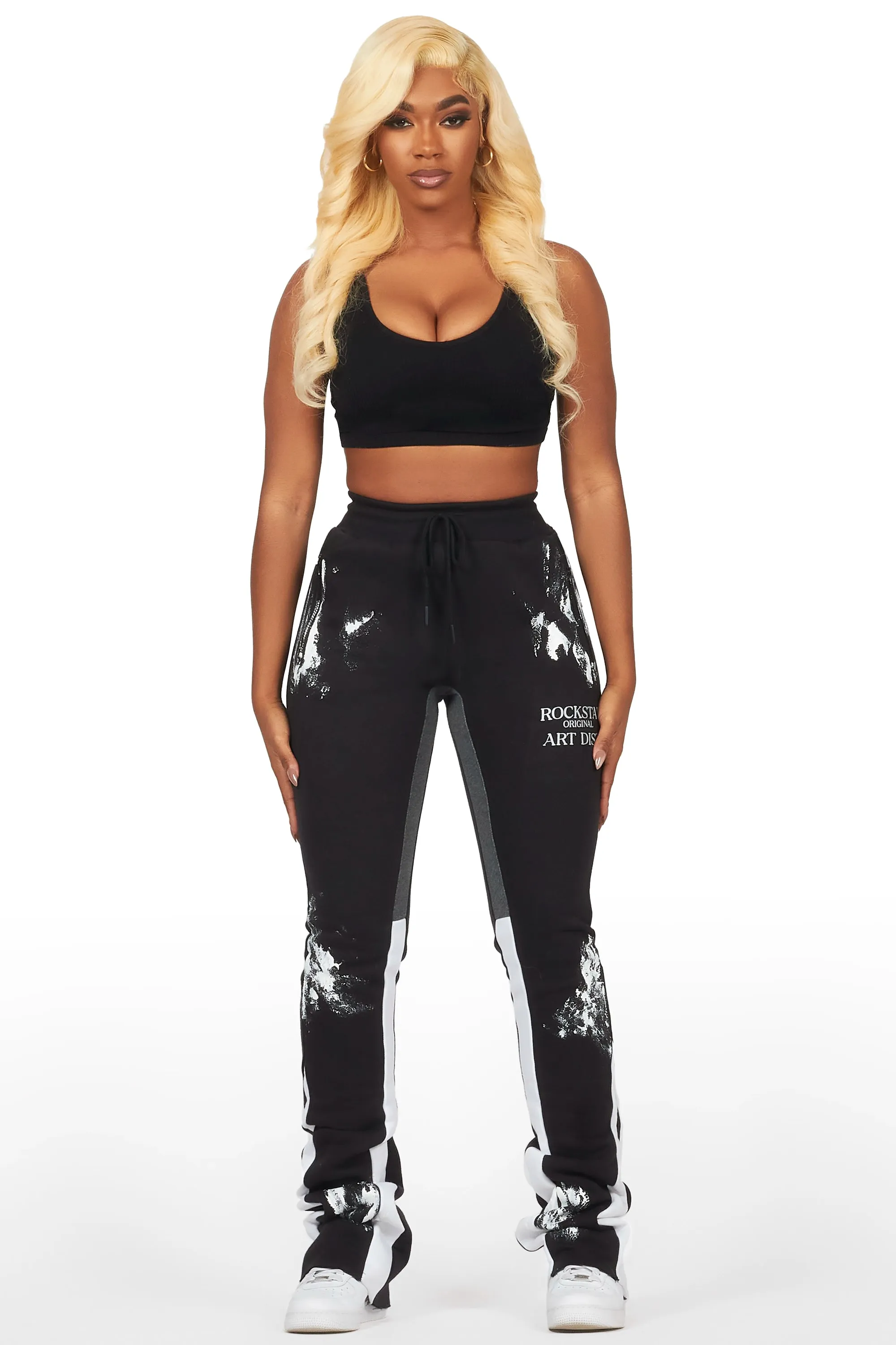 Filipa Black Stacked Flare Pant sold by Rockstar Original product image thumbnail 2