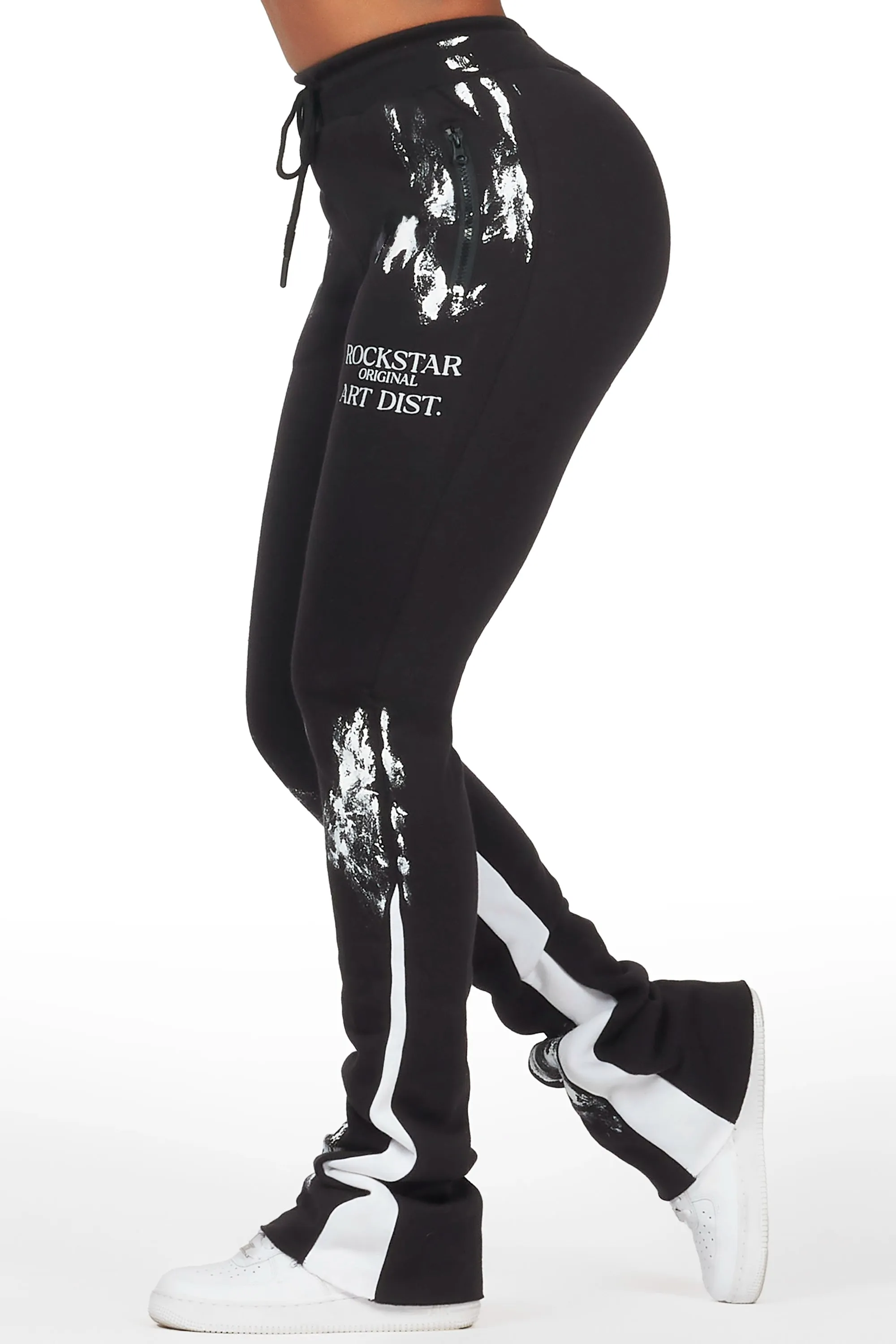 Filipa Black Stacked Flare Pant sold by Rockstar Original product image thumbnail 3