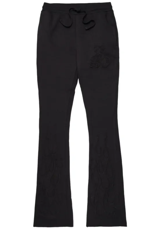 Holden Black Stacked Flare Trackpant sold by Rockstar Original