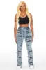 Jaidynn Blue/Black Distressed Stacked Flare Jean sold by Rockstar Original
