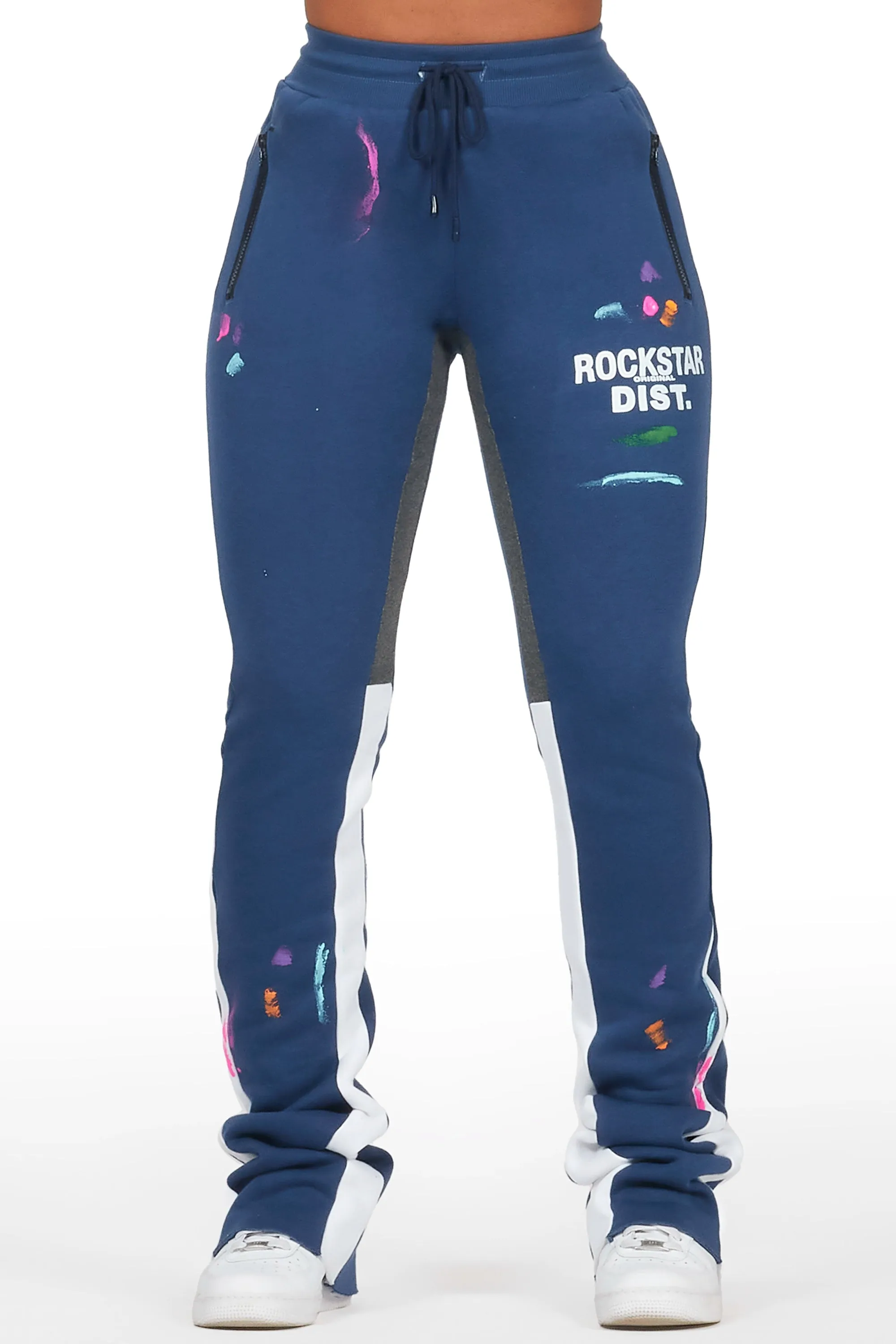 Karenthia Navy Stacked Track Pant sold by Rockstar Original