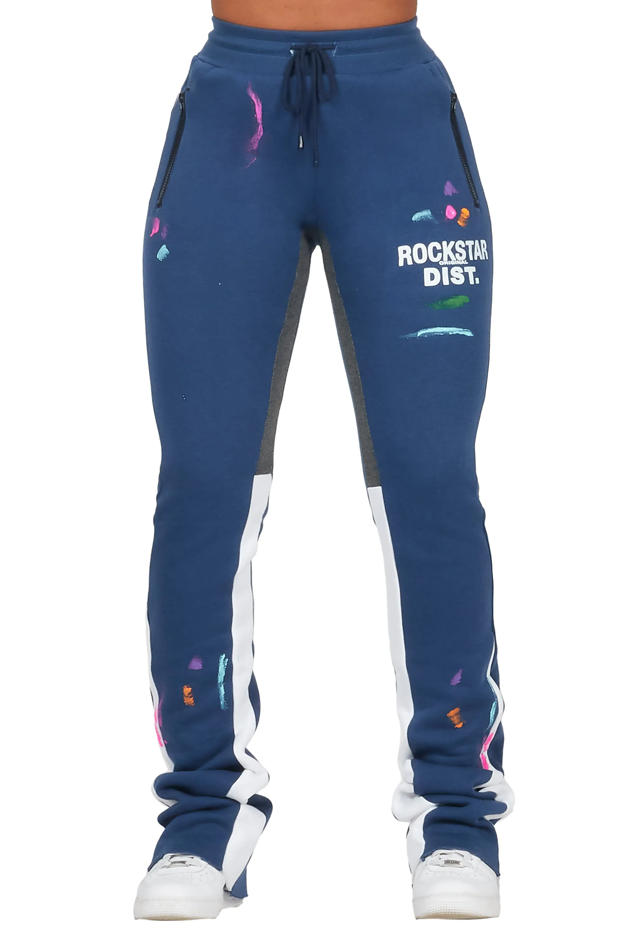 Karenthia Navy Stacked Track Pant sold by Rockstar Original product image thumbnail 2