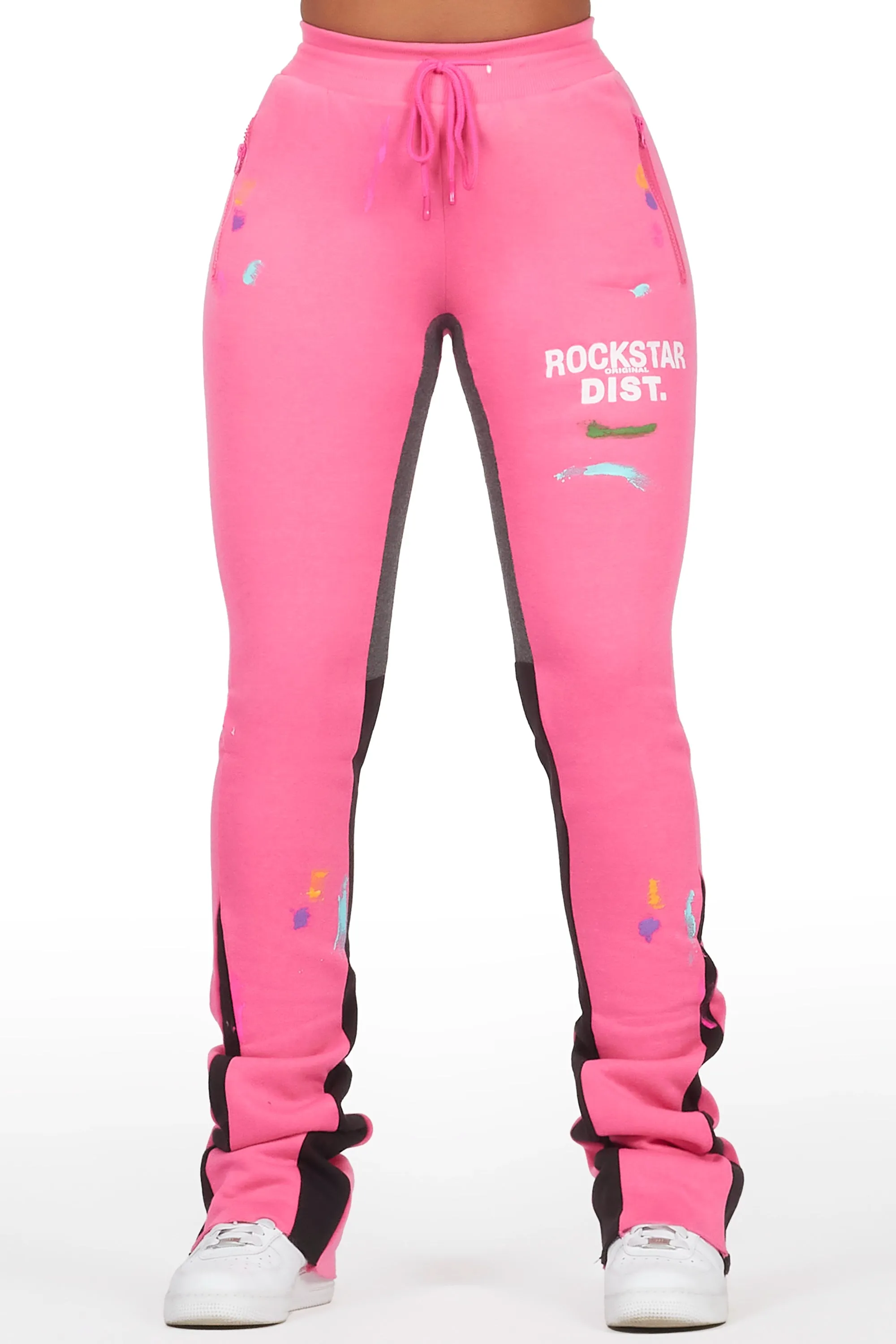 Karenthia Hot Pink Stacked Flare Pant sold by Rockstar Original