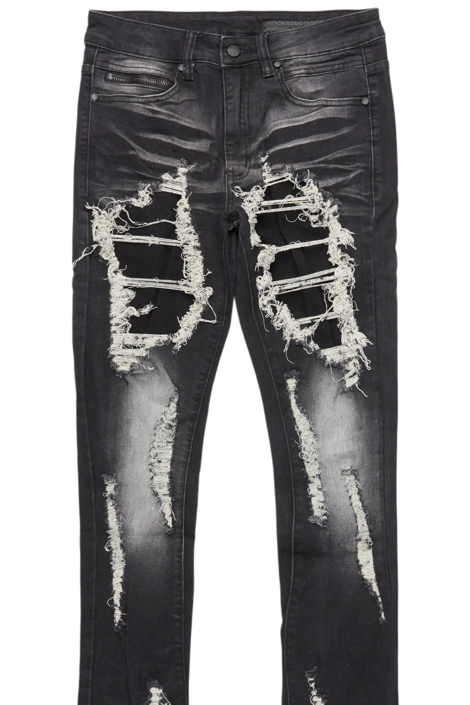 Fateh Dark Grey Stacked Flare Jean sold by Rockstar Original product image thumbnail 2