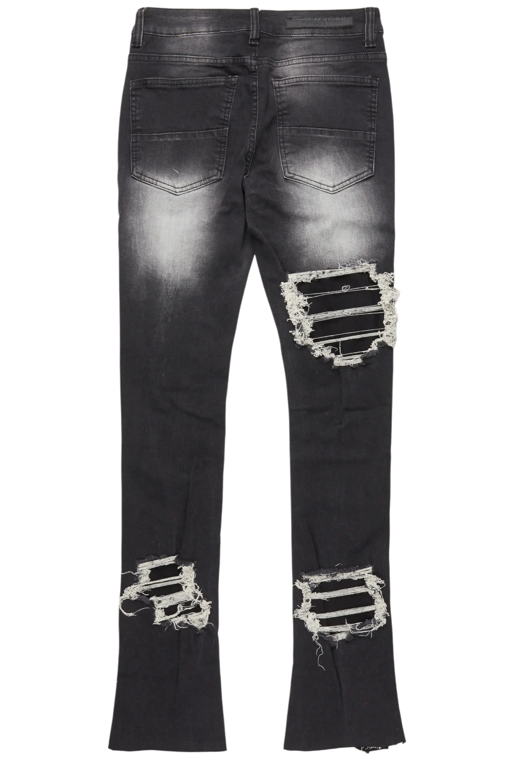 Fateh Dark Grey Stacked Flare Jean sold by Rockstar Original product image thumbnail 3