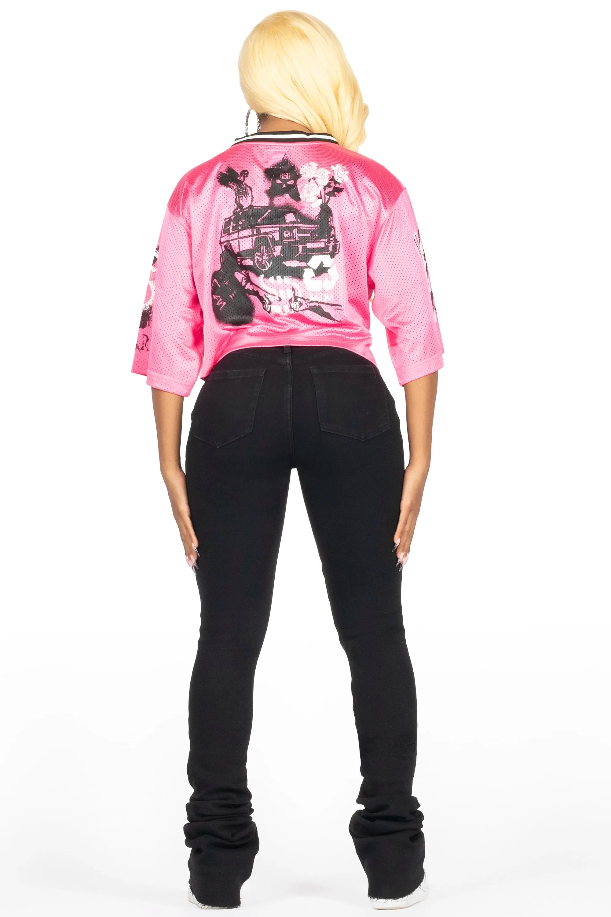 Riana Pink Mesh Jersey sold by Rockstar Original product image thumbnail 3