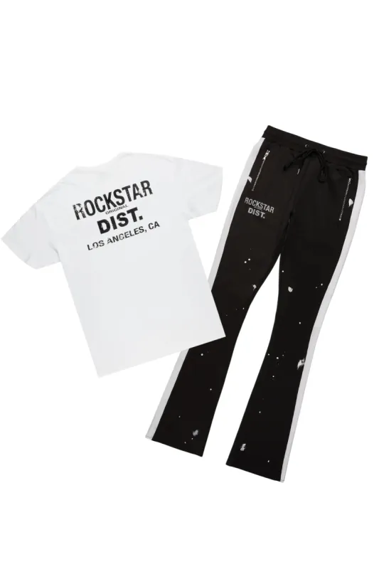 Arlo White/Black T-Shirt/Stacked Flare Track Set sold by Rockstar Original