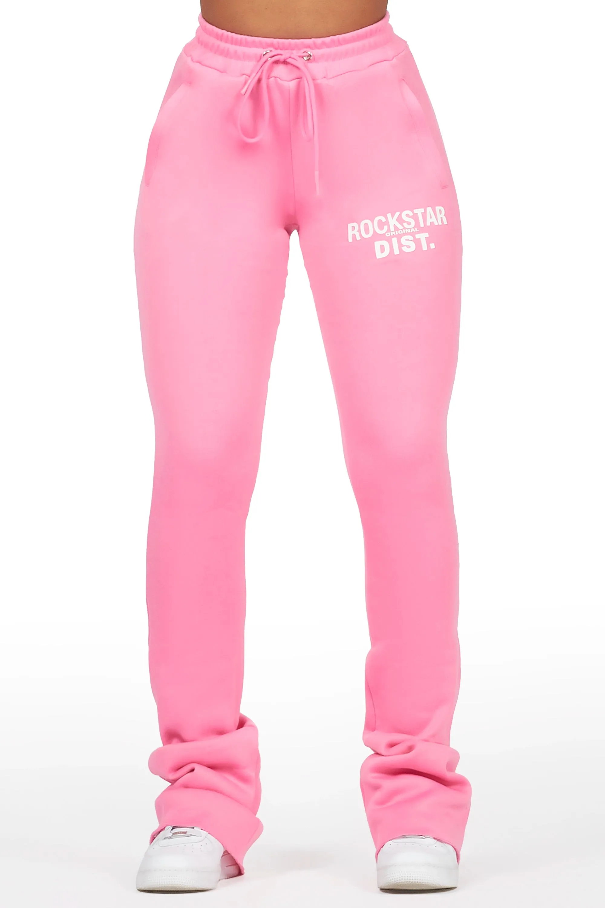 Juliana Bubblegum Pink Super Stacked Track Pant sold by Rockstar Original