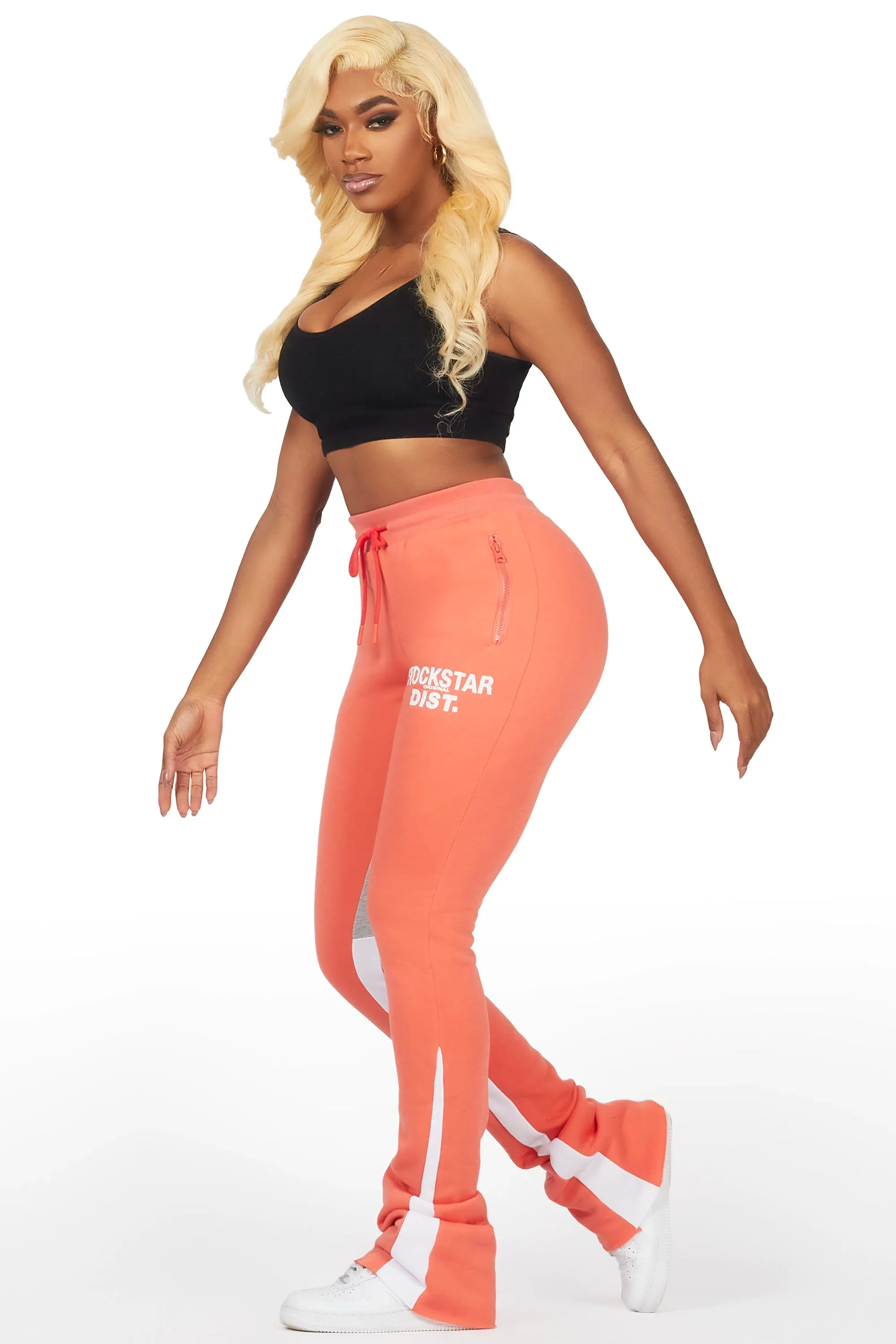 Sylita Coral Super Stacked Track Pant sold by Rockstar Original product image thumbnail 4