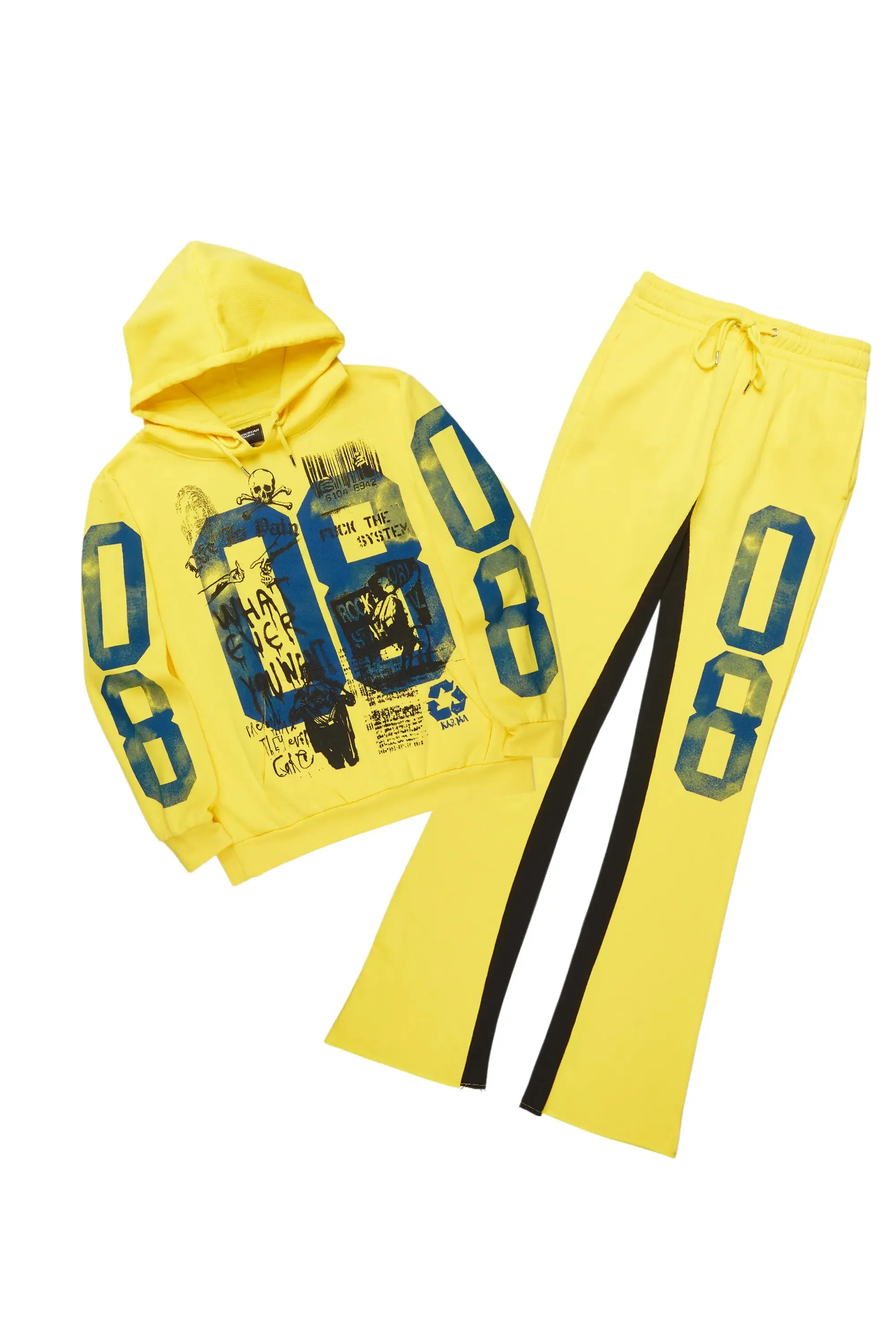 Grill Yellow Hoodie Baggy Track Pant Set sold by Rockstar Original