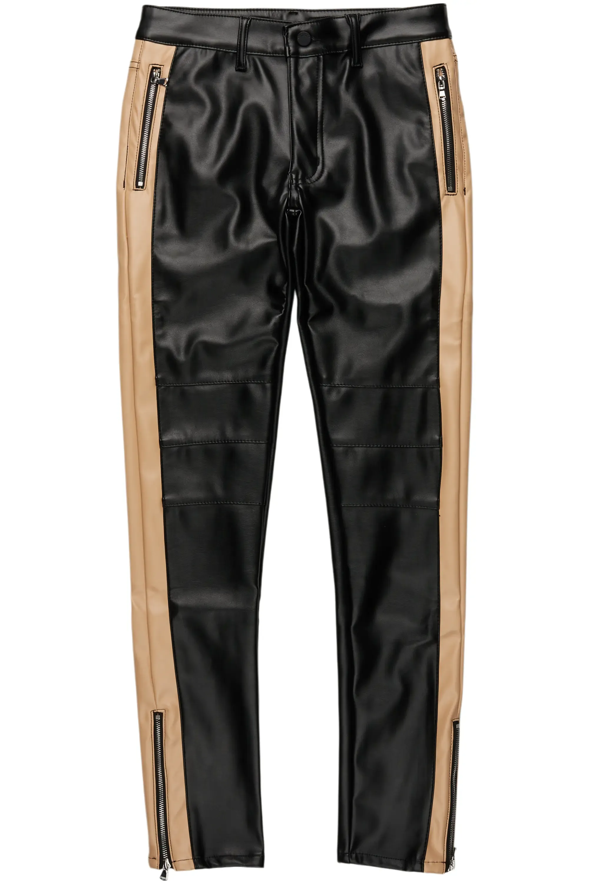 Play Boy Black/Beige Skinny Faux Leather Fit Jean sold by Rockstar Original product image thumbnail 2