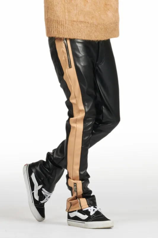 Play Boy Black/Beige Skinny Faux Leather Fit Jean made by Rockstar Original