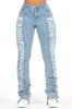Erielle Light Wash Mega Distressed Super Stacked Jean sold by Rockstar Original