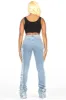 Erielle Light Wash Mega Distressed Super Stacked Jean sold by Rockstar Original