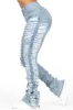 Erielle Light Wash Mega Distressed Super Stacked Jean sold by Rockstar Original