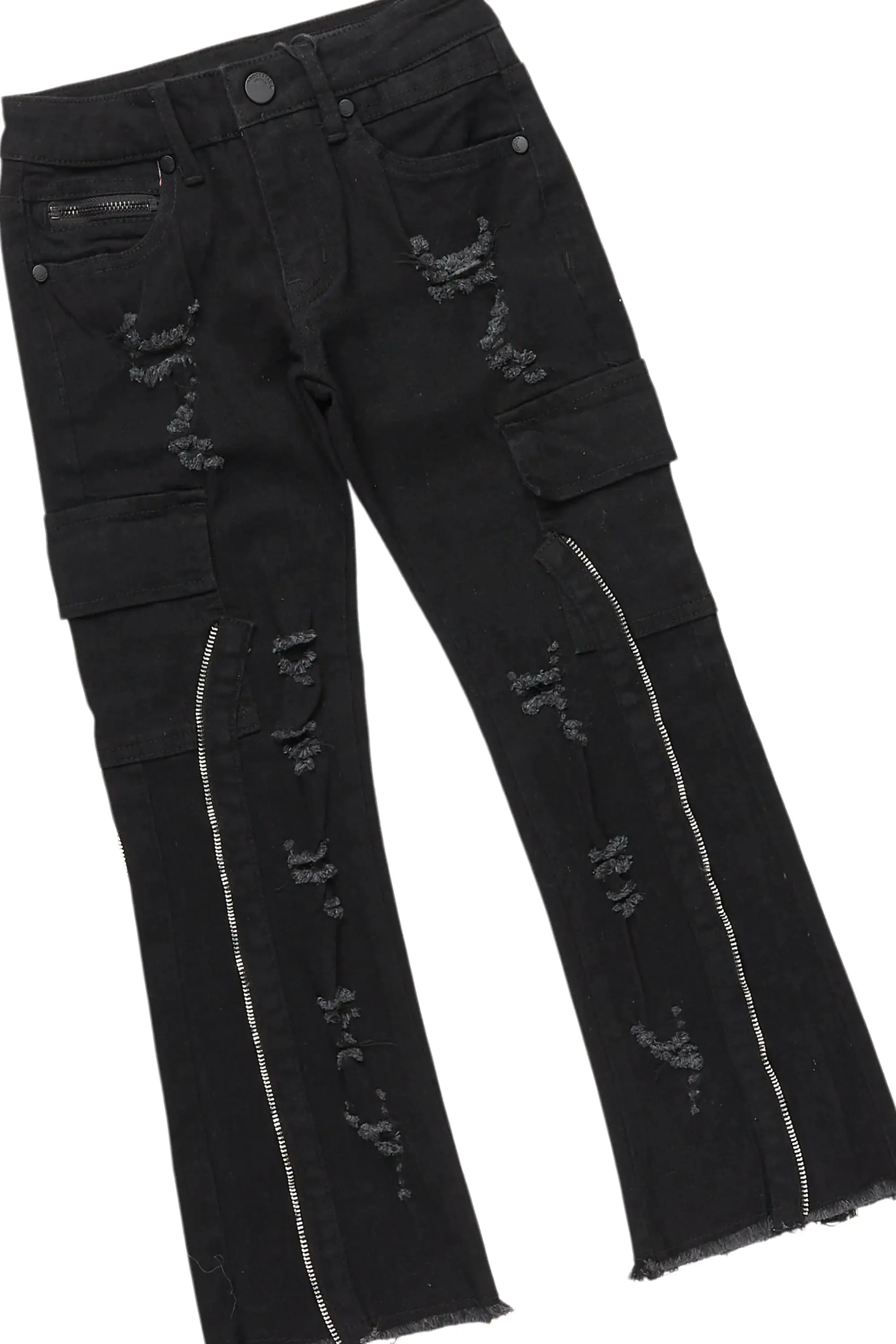 Boys Ponce Black T-Shirt/Stacked Flare Jean Set sold by Rockstar Original product image thumbnail 3