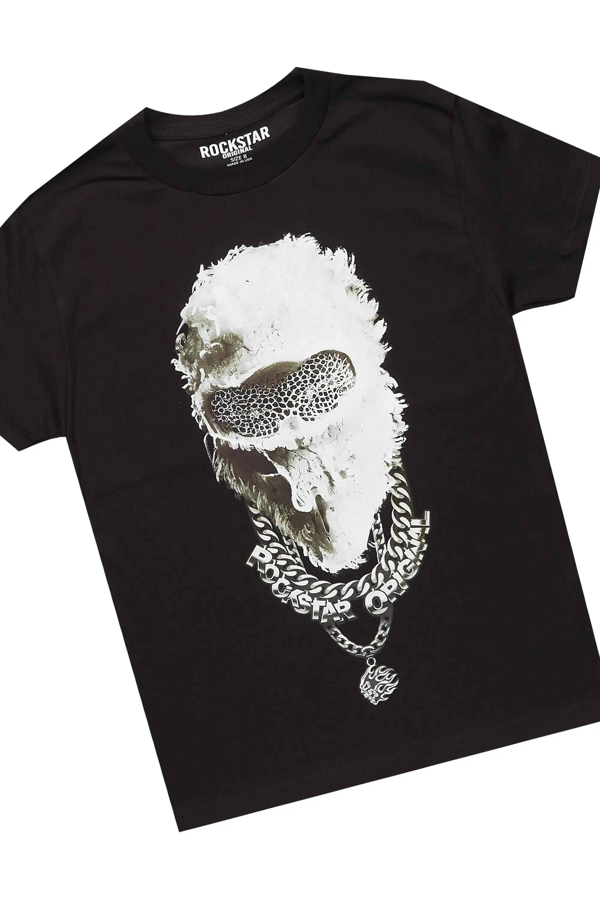 Boys Ponce Black T-Shirt/Stacked Flare Jean Set sold by Rockstar Original product image thumbnail 2