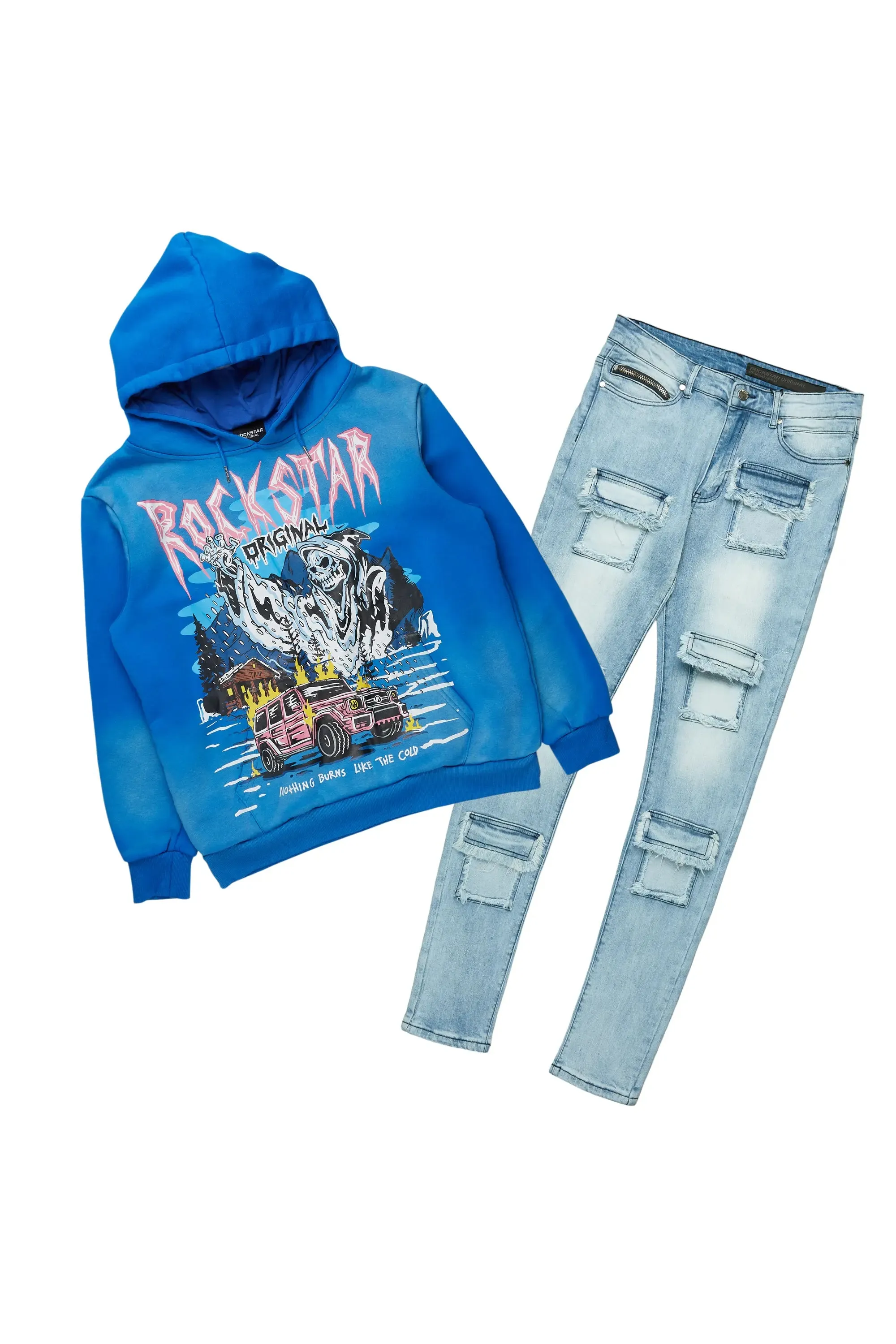Kip Royal Blue Hoodie & Petrus Slim Fit Jean Bundle sold by Rockstar Original