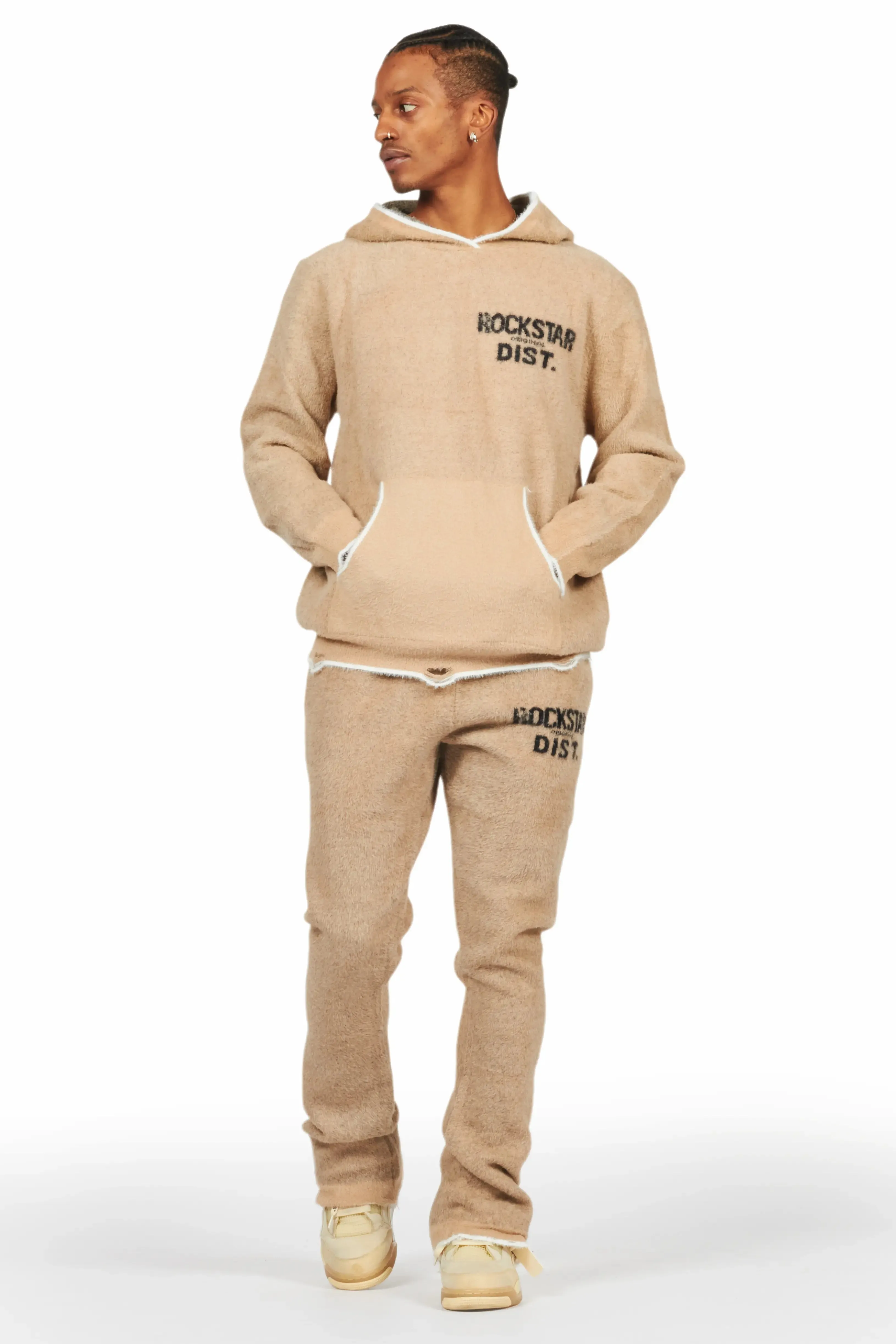 Lake Beige Mohair Knit Track Set sold by Rockstar Original product image thumbnail 2