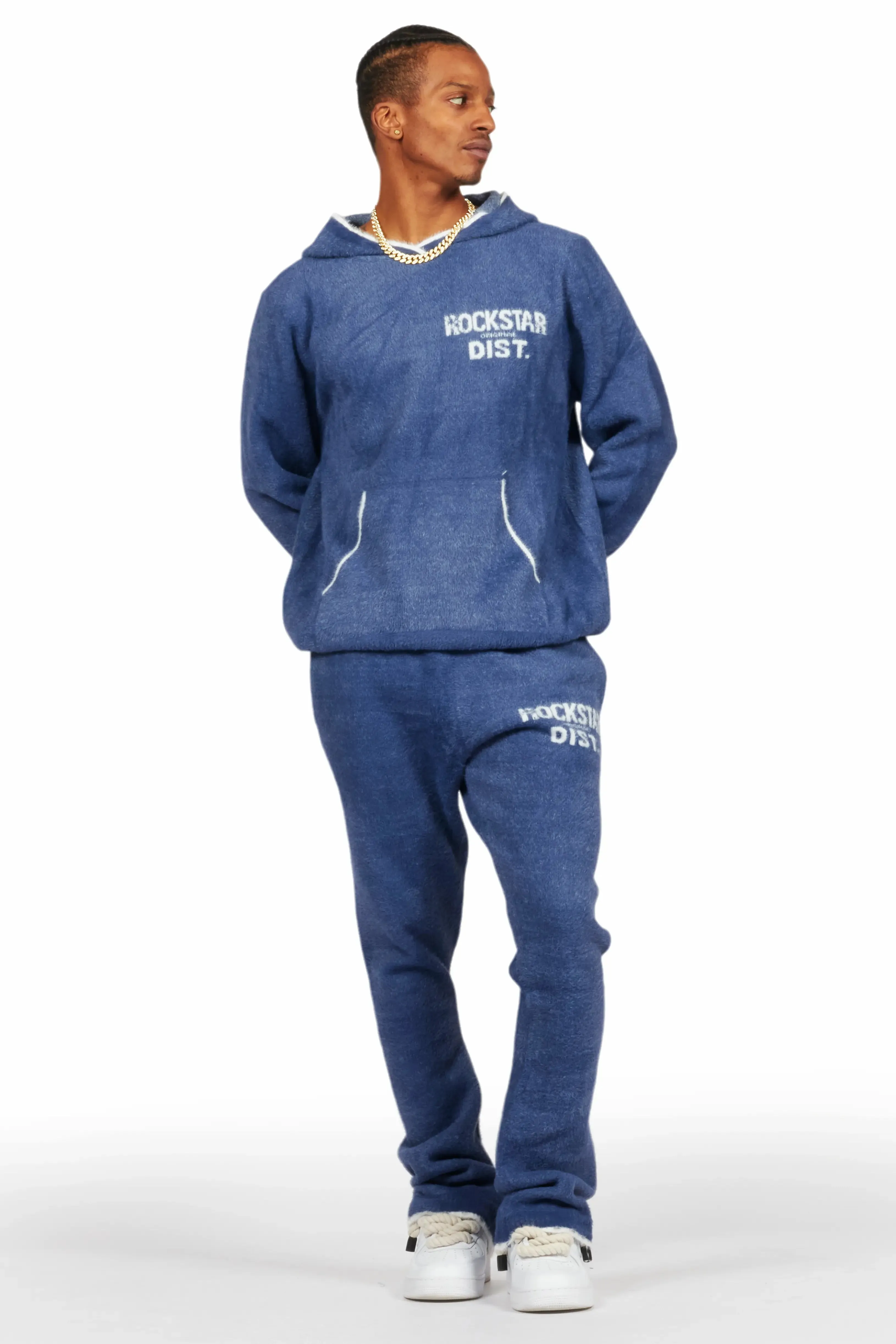 Lake Navy Mohair Knit Track Set sold by Rockstar Original product image thumbnail 2