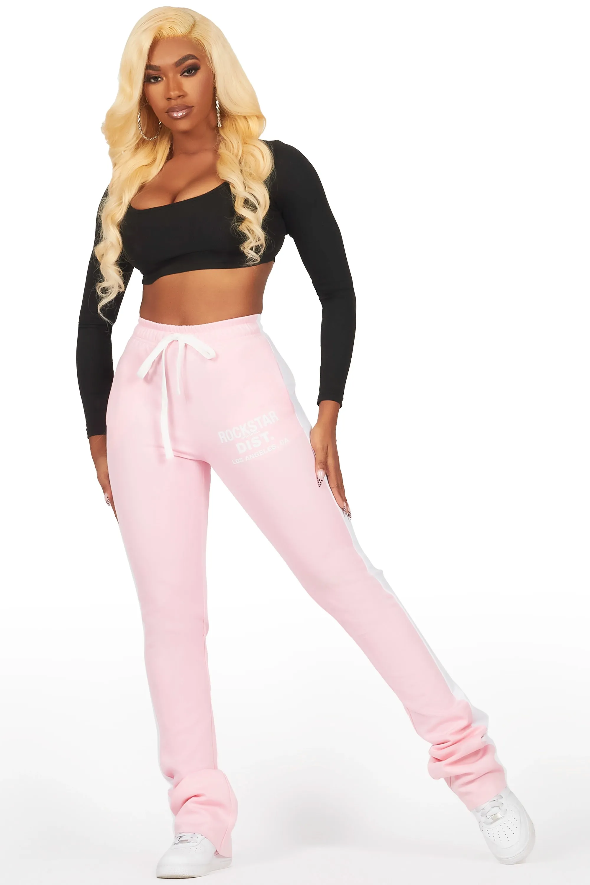 Savannah Pink Super Stacked Track Pant sold by Rockstar Original product image thumbnail 4
