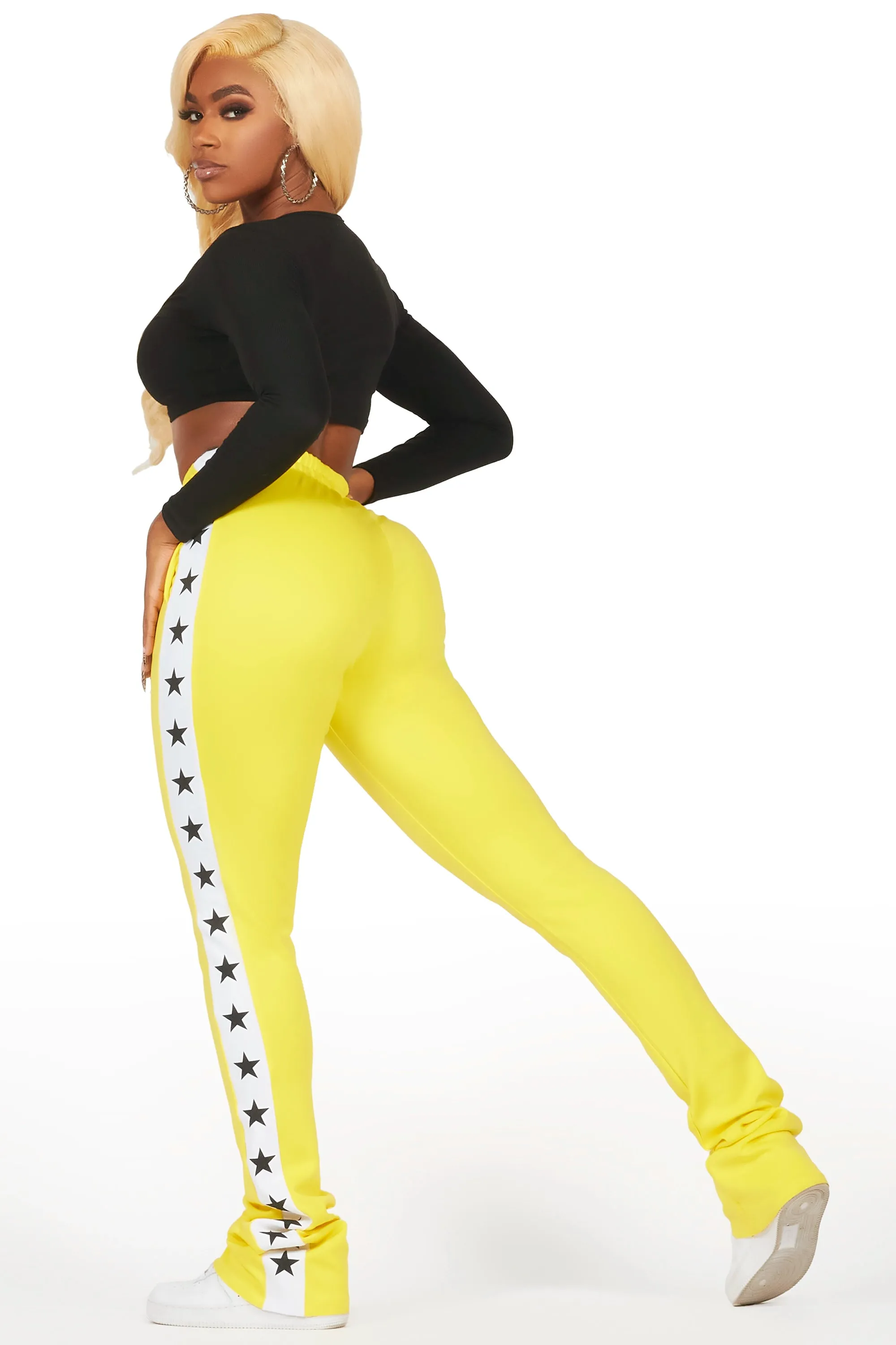 Kevona Yellow Super Stacked Track Pant sold by Rockstar Original product image thumbnail 5