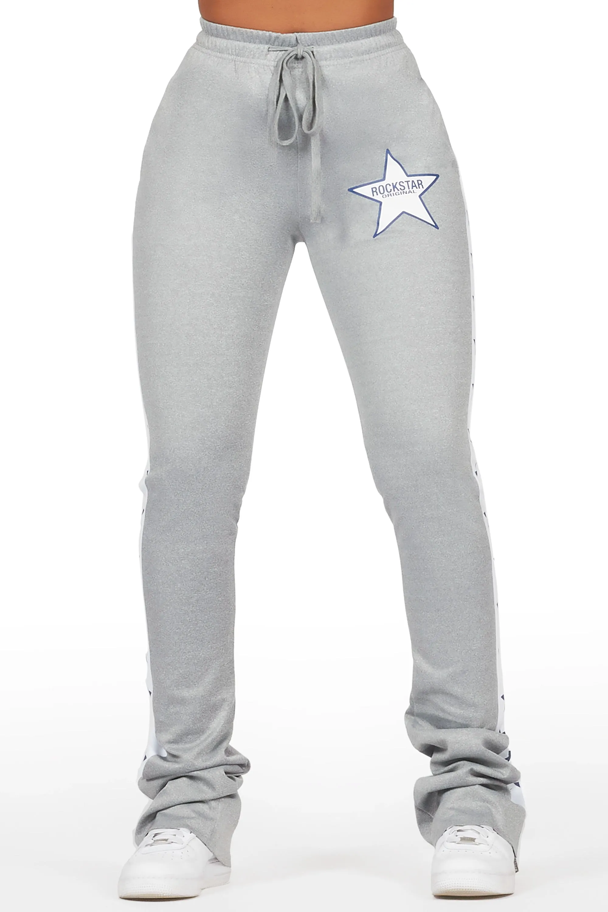 Kevona Heather Grey Super Stacked Track Pant sold by Rockstar Original product image thumbnail 3