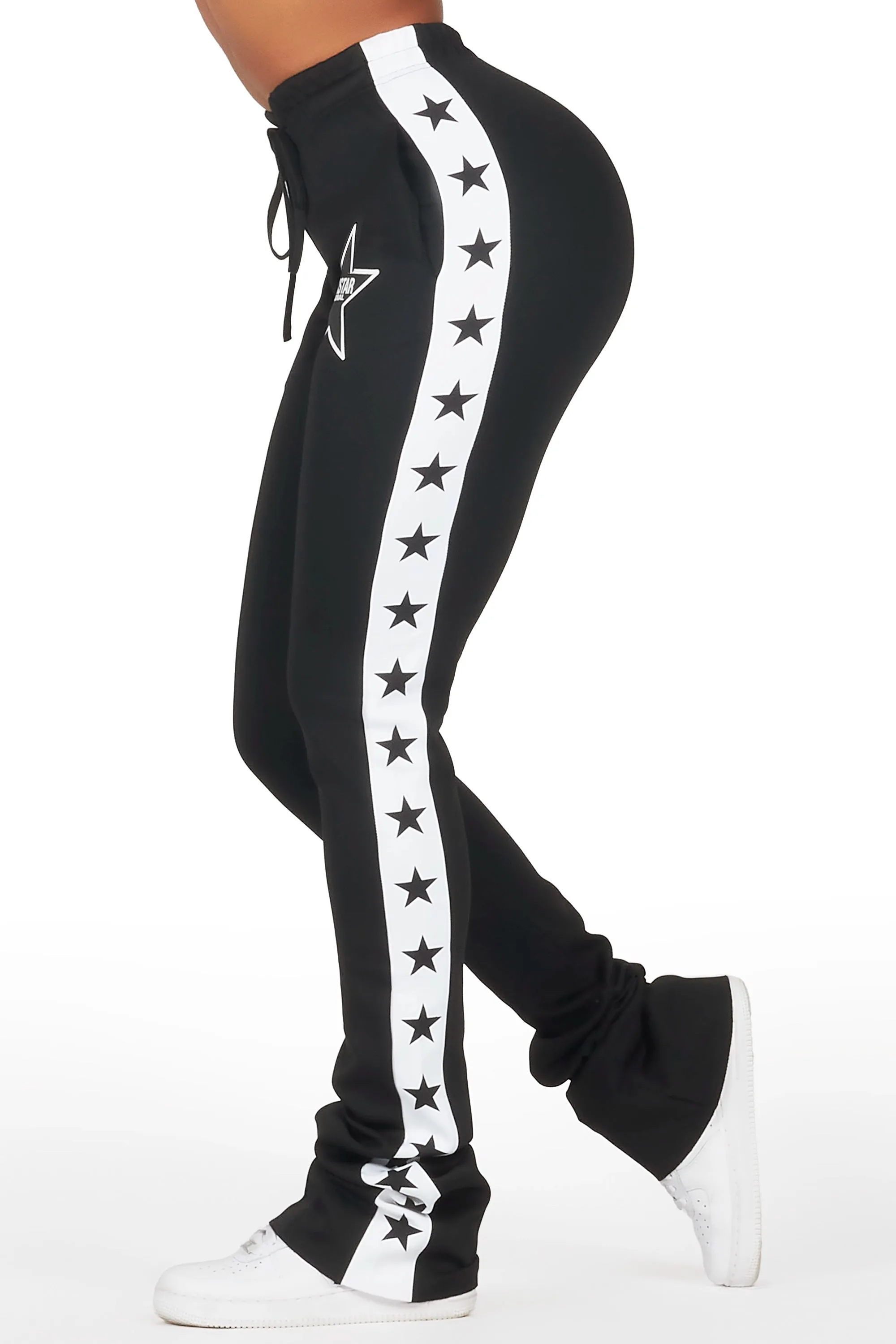 Kevona Black Super Stacked Track Pant sold by Rockstar Original