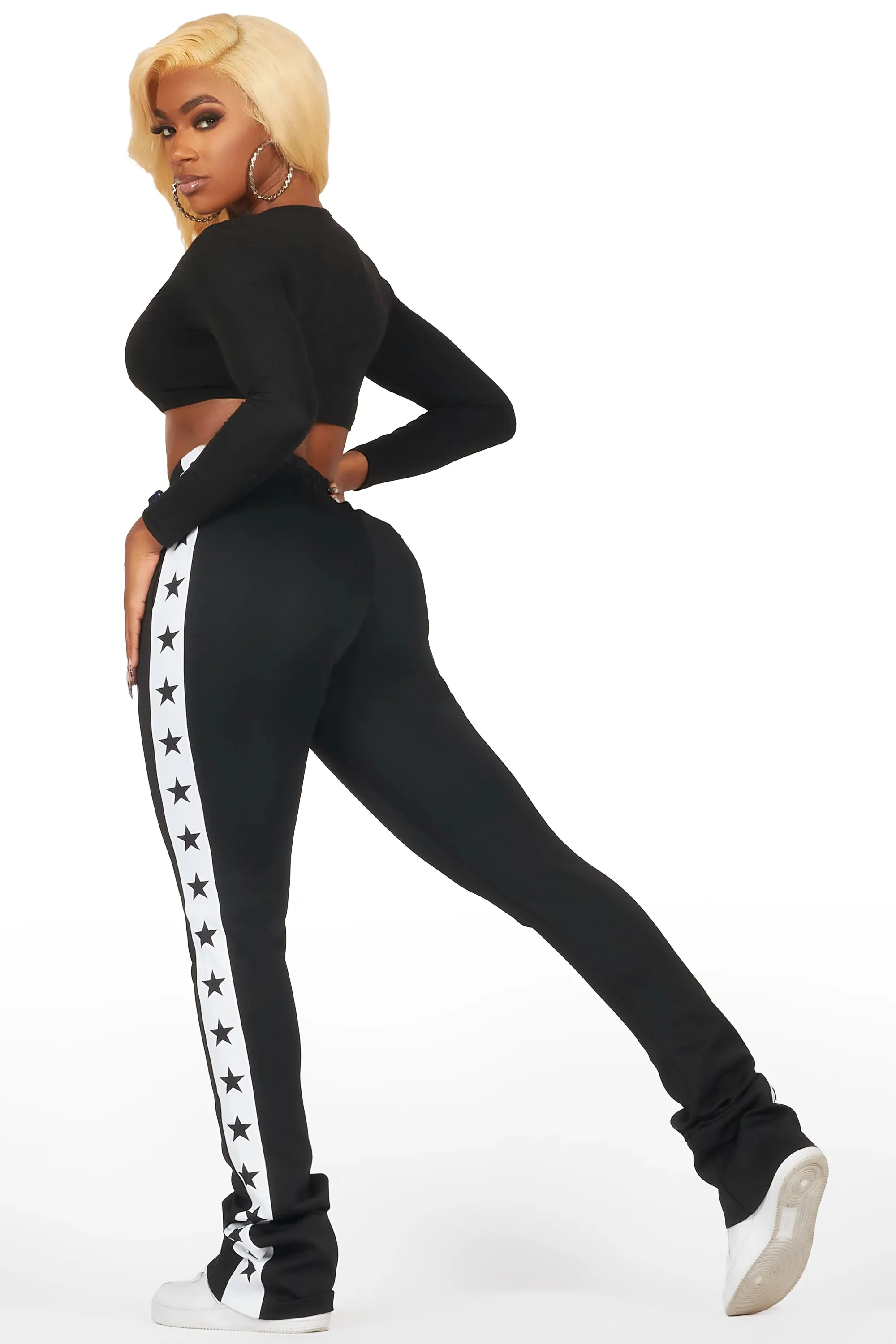 Kevona Black Super Stacked Track Pant sold by Rockstar Original product image thumbnail 5