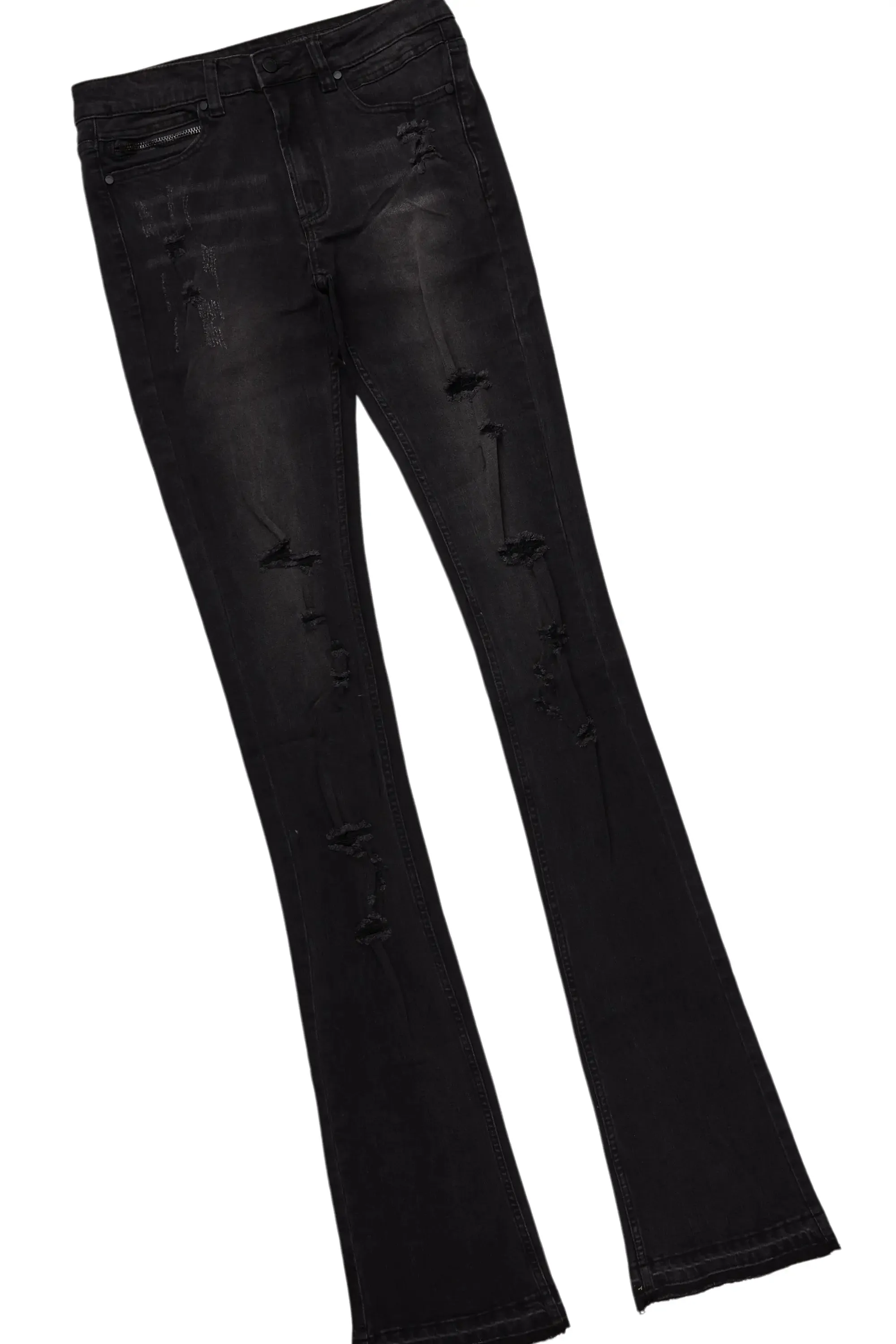 Smitty Black Hoodie & Stellan Stacked Flare Jean Bundle sold by Rockstar Original product image thumbnail 3