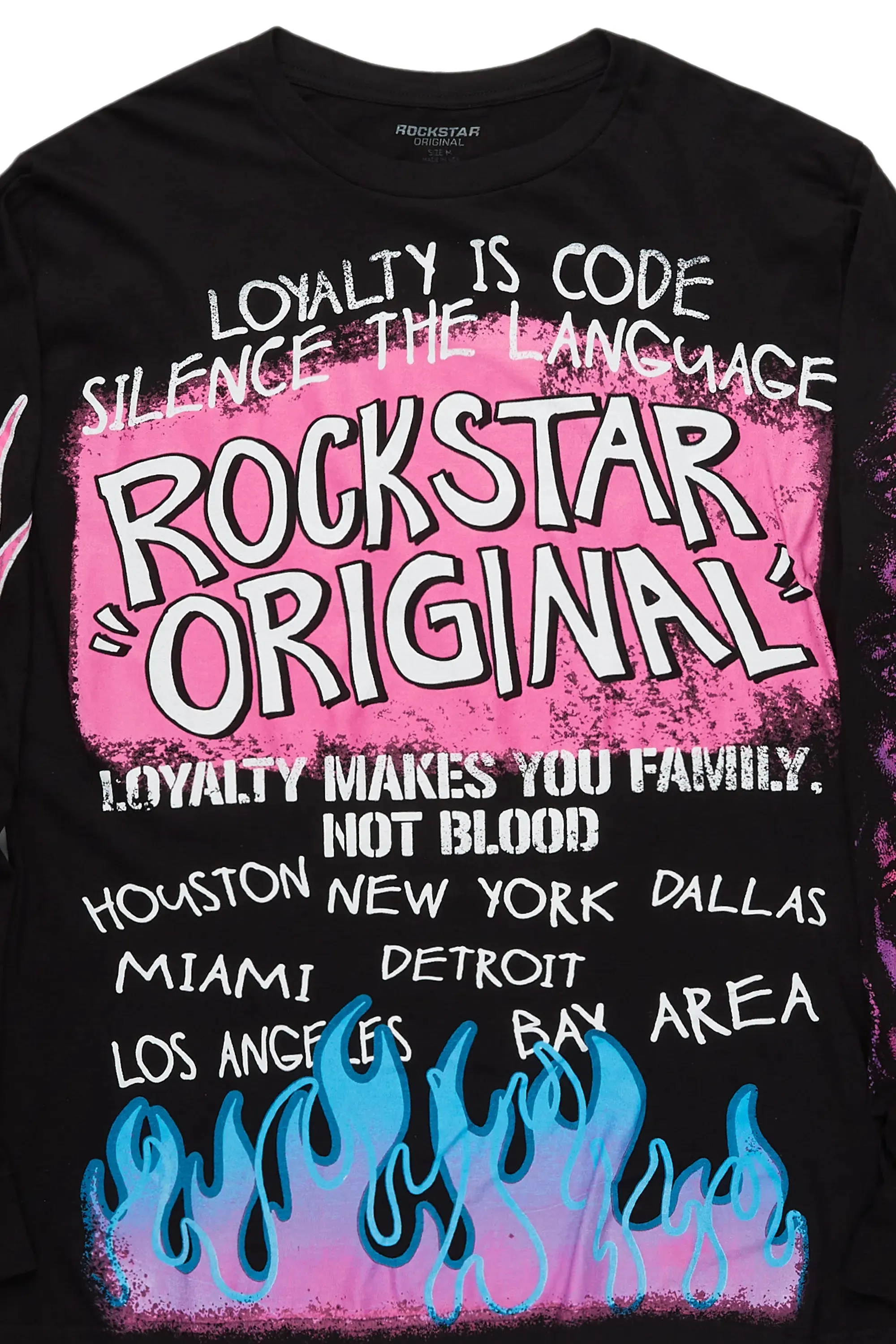 Beno Black/Pink Long Sleeve Graphic T-Shirt sold by Rockstar Original product image thumbnail 2