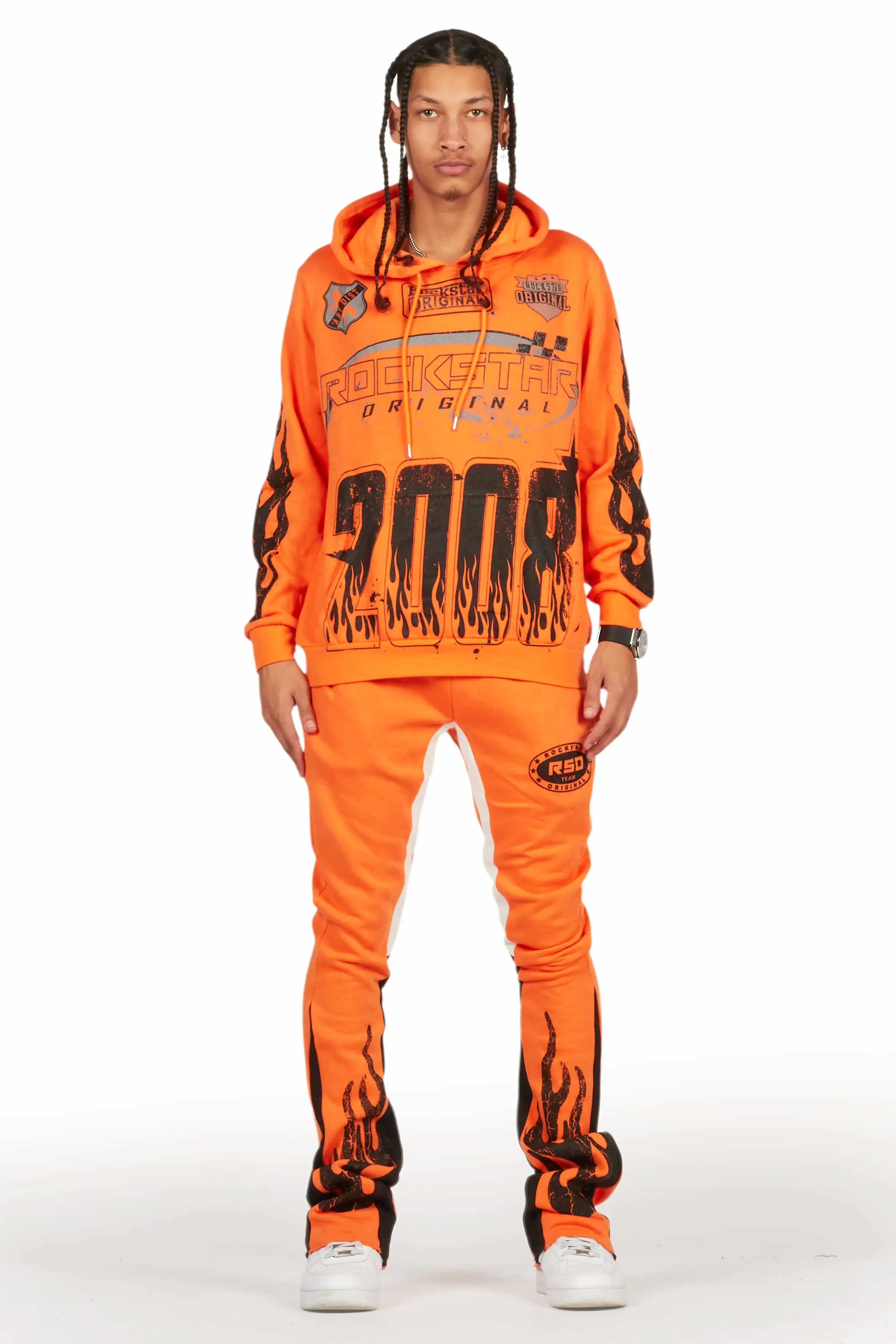 Amos Orange Hoodie/Stacked Flare Track Set sold by Rockstar Original product image thumbnail 2