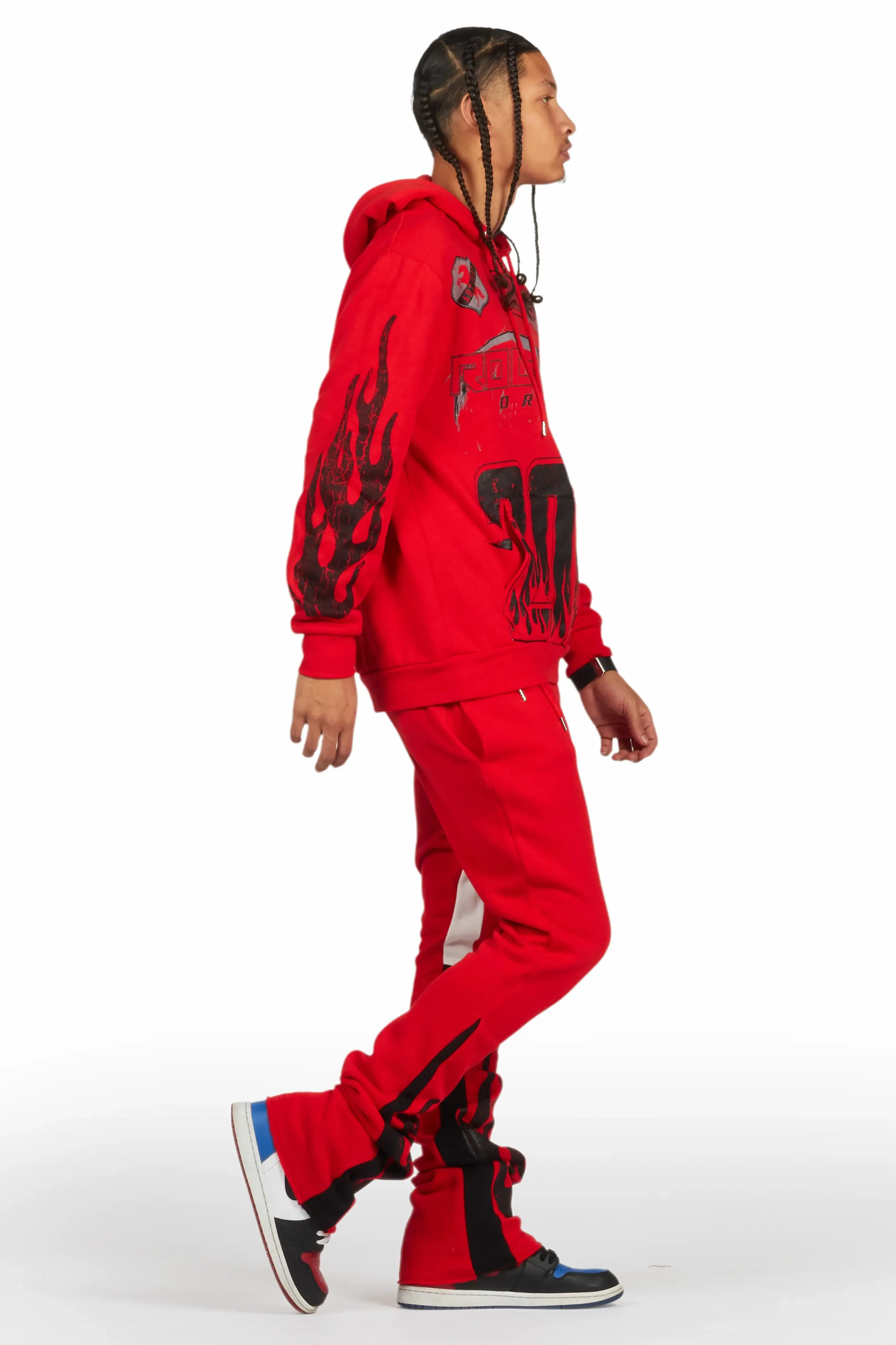 Amos Red Hoodie/Stacked Flare Track Set sold by Rockstar Original product image thumbnail 3