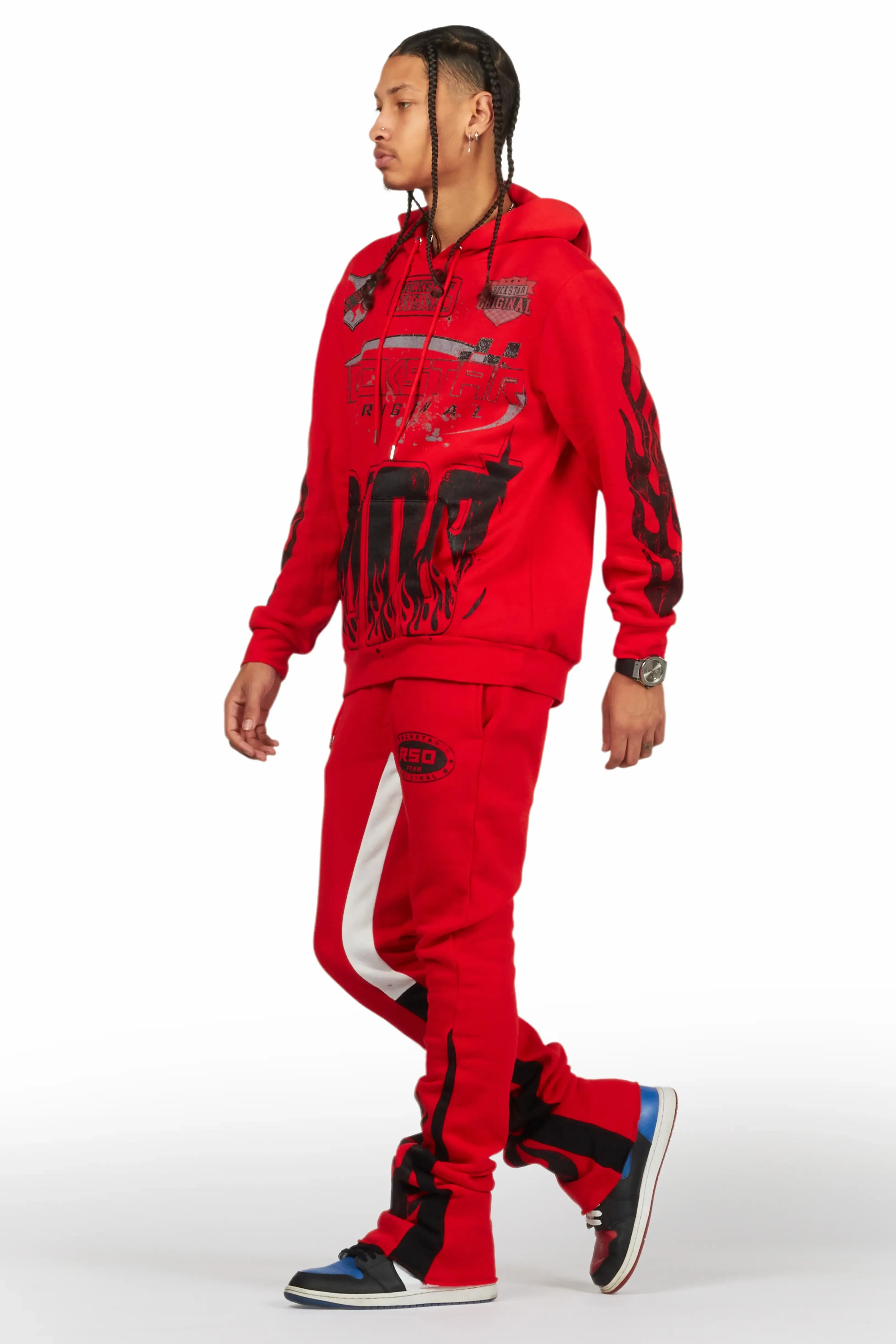 Amos Red Hoodie/Stacked Flare Track Set sold by Rockstar Original product image thumbnail 5