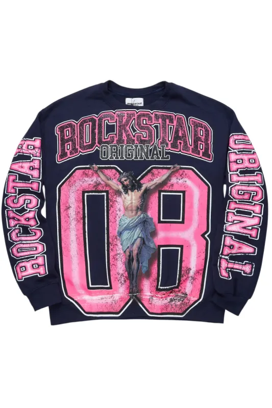 Fields Navy Graphic Crewneck sold by Rockstar Original