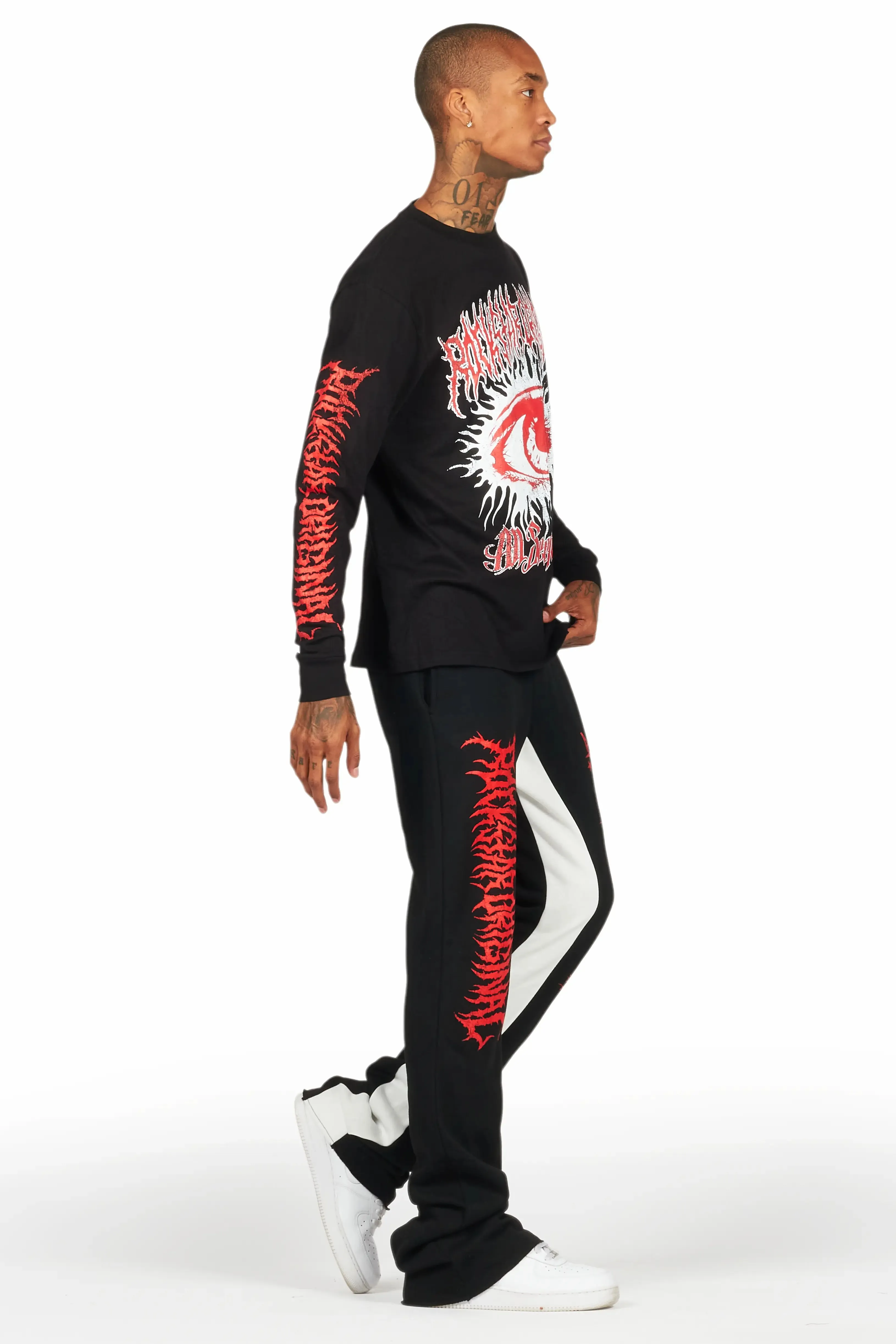 All Seeing Eyes Black/Red Long Sleeve T-Shirt/Baggy Pant Set sold by Rockstar Original product image thumbnail 3