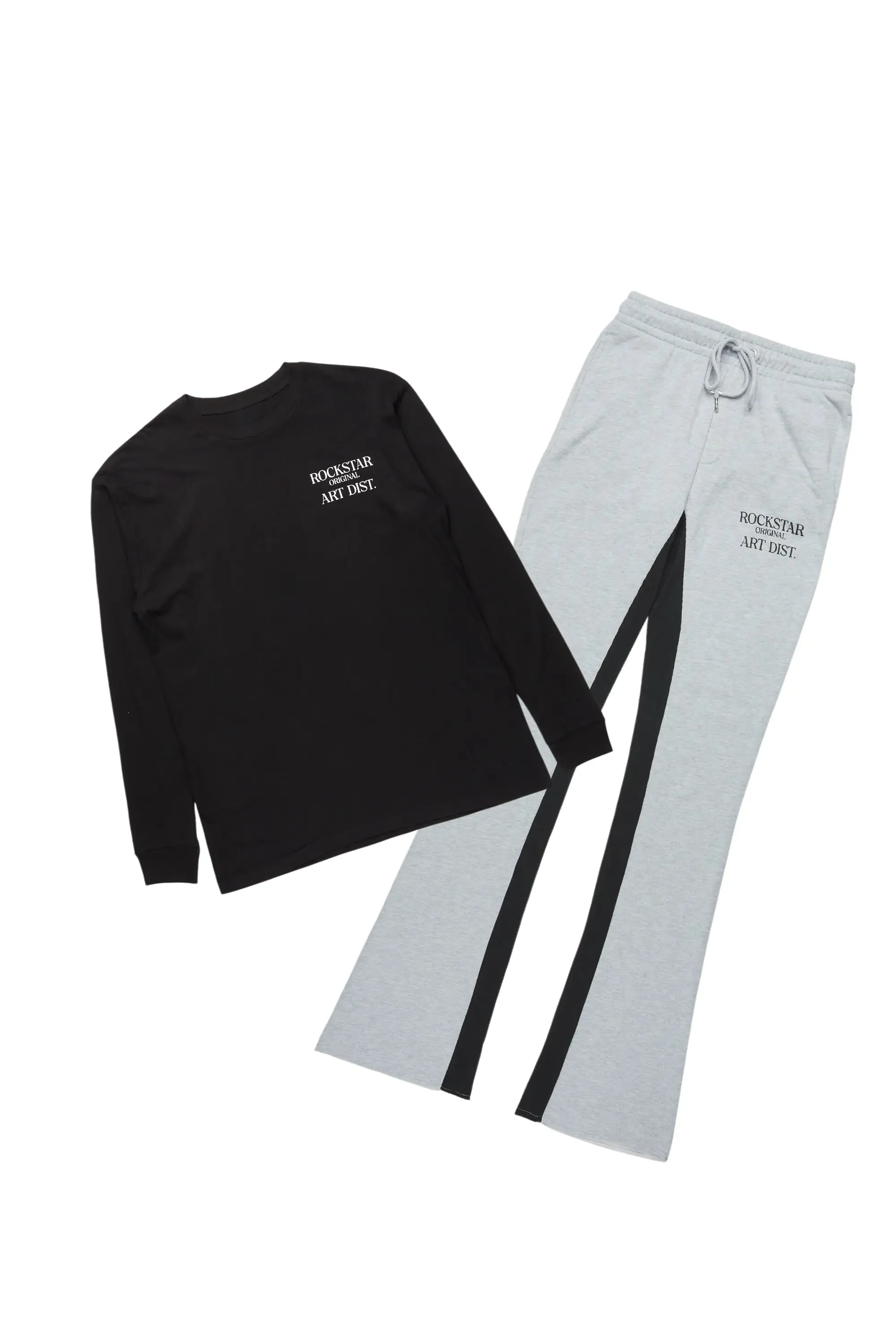 Briggs Black/Grey Long Sleeve T-Shirt/Baggy Pant Set sold by Rockstar Original