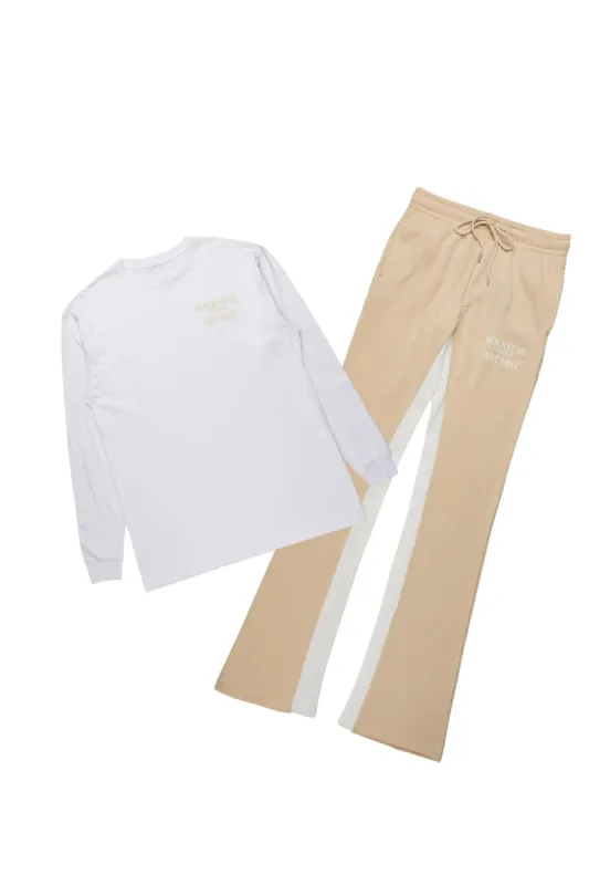 Briggs White/Beige Long Sleeve T-Shirt/Baggy Pant Set sold by Rockstar Original