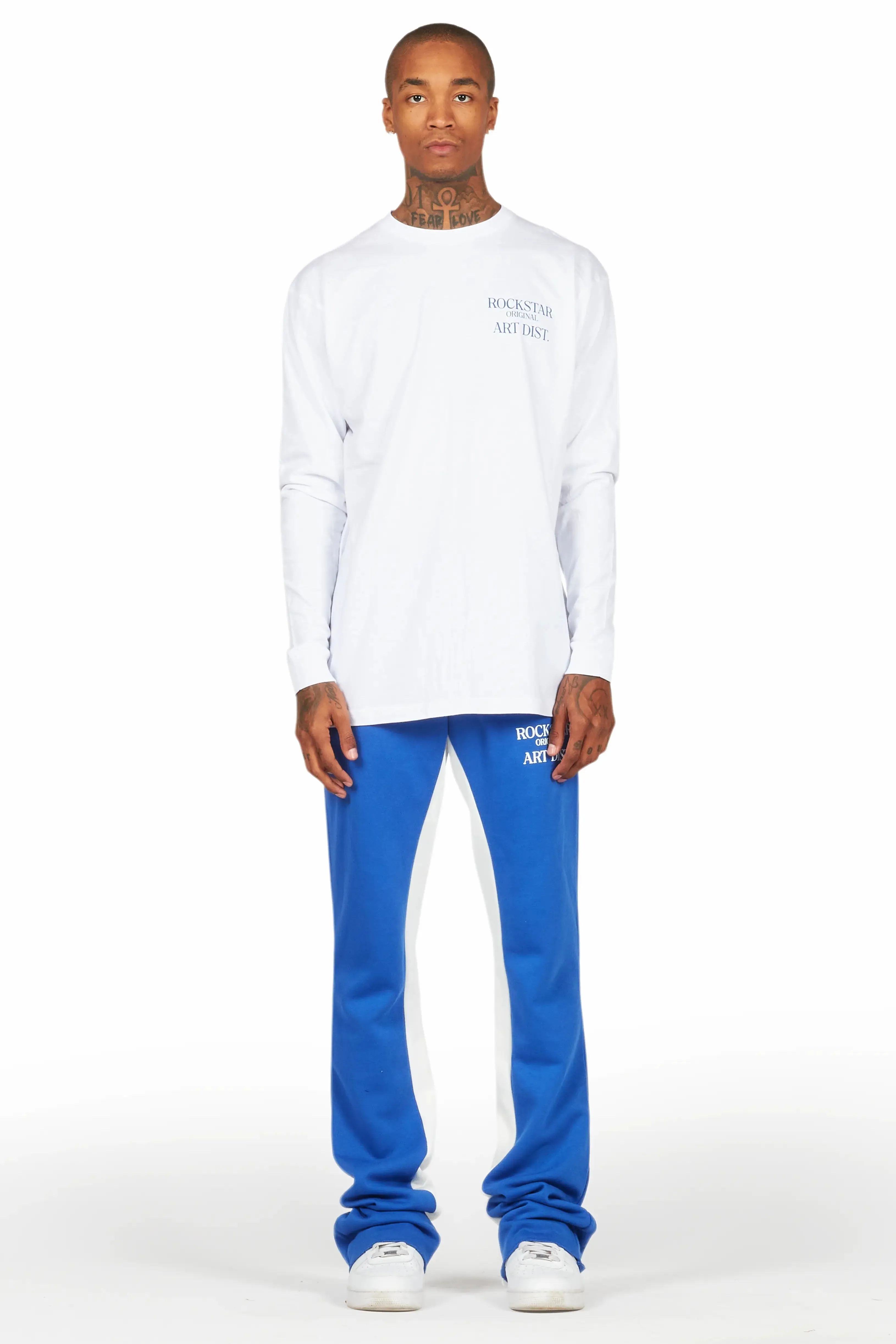 Briggs White/Royal Long Sleeve T-Shirt/Baggy Pant Set sold by Rockstar Original product image thumbnail 2