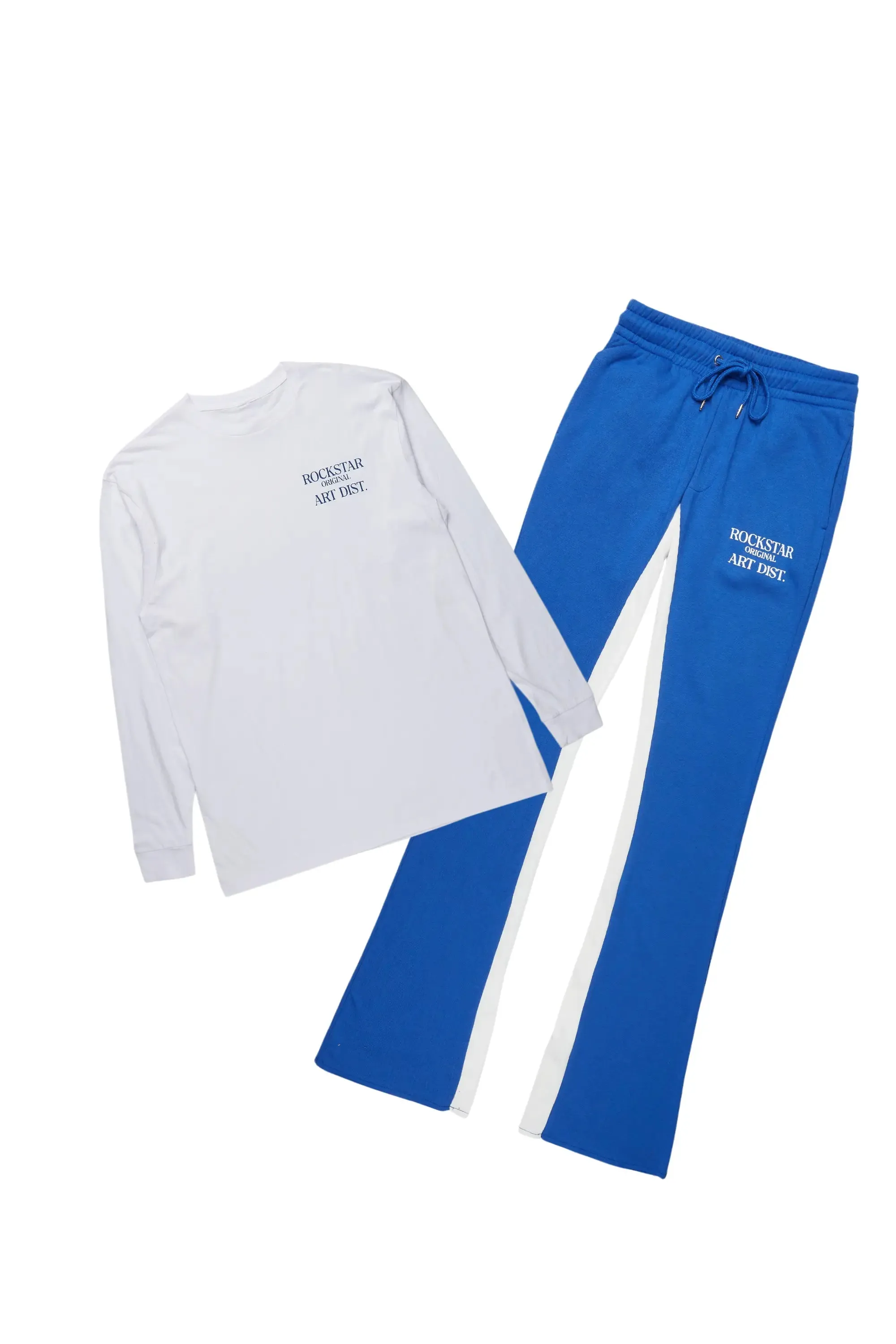 Briggs White/Royal Long Sleeve T-Shirt/Baggy Pant Set sold by Rockstar Original
