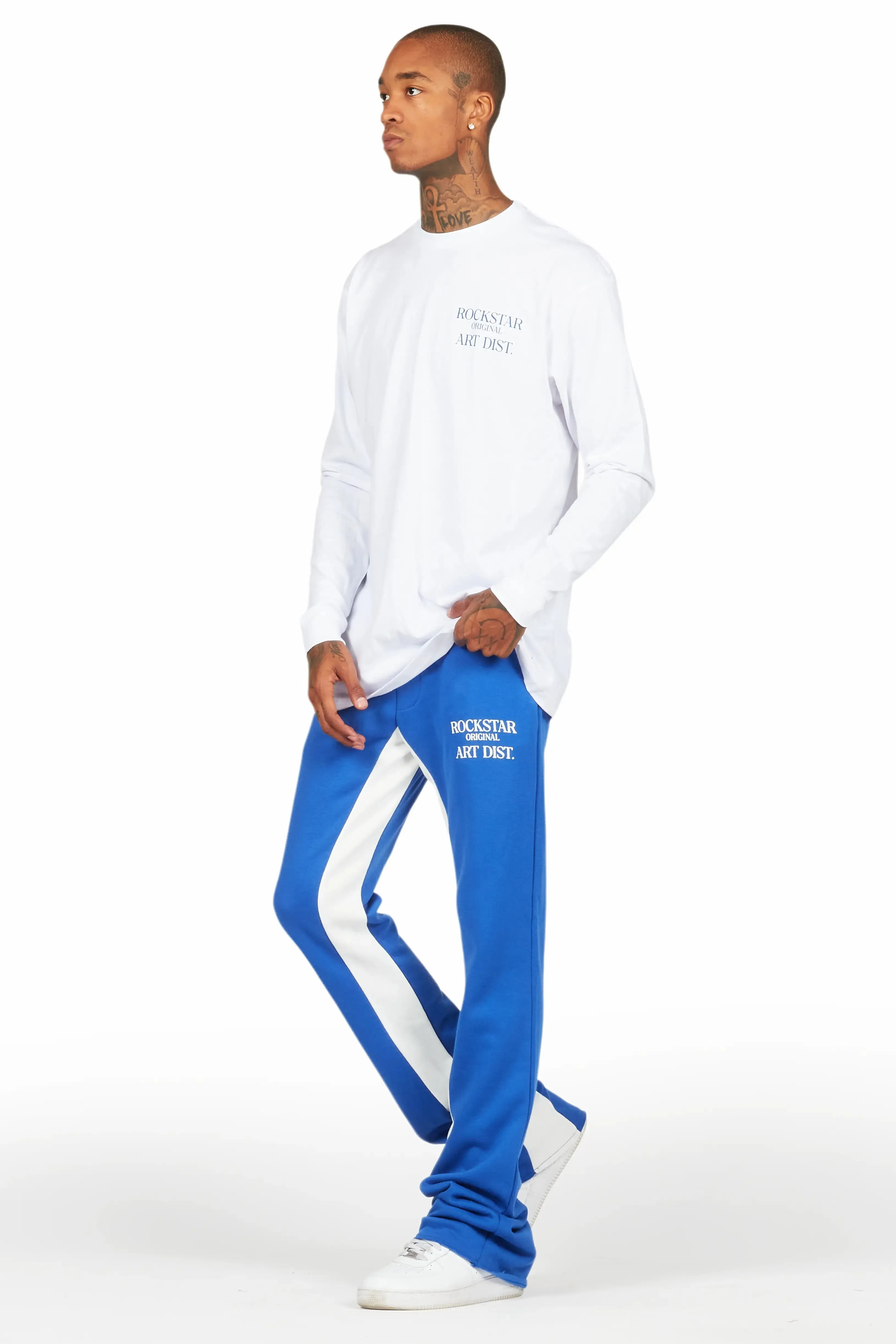Briggs White/Royal Long Sleeve T-Shirt/Baggy Pant Set sold by Rockstar Original product image thumbnail 5