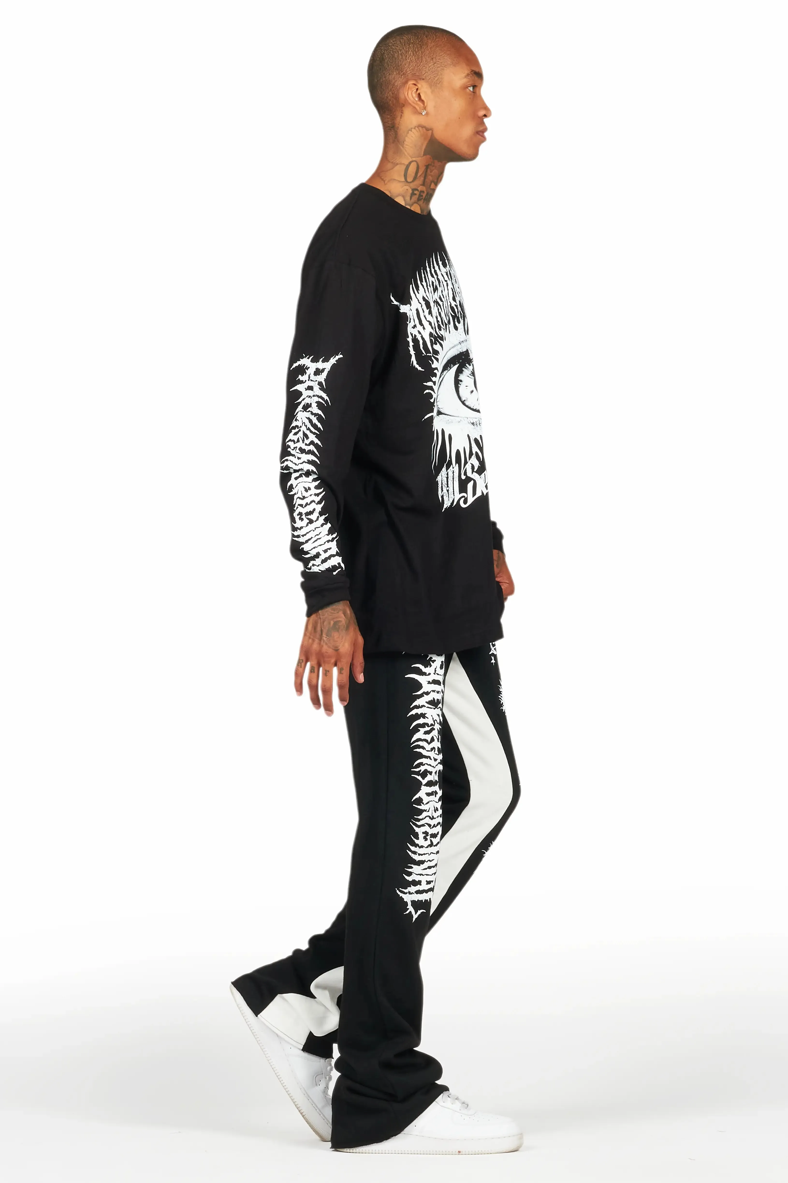 All Seeing Eyes Black/White Long Sleeve T-Shirt/Baggy Pant Set sold by Rockstar Original product image thumbnail 3