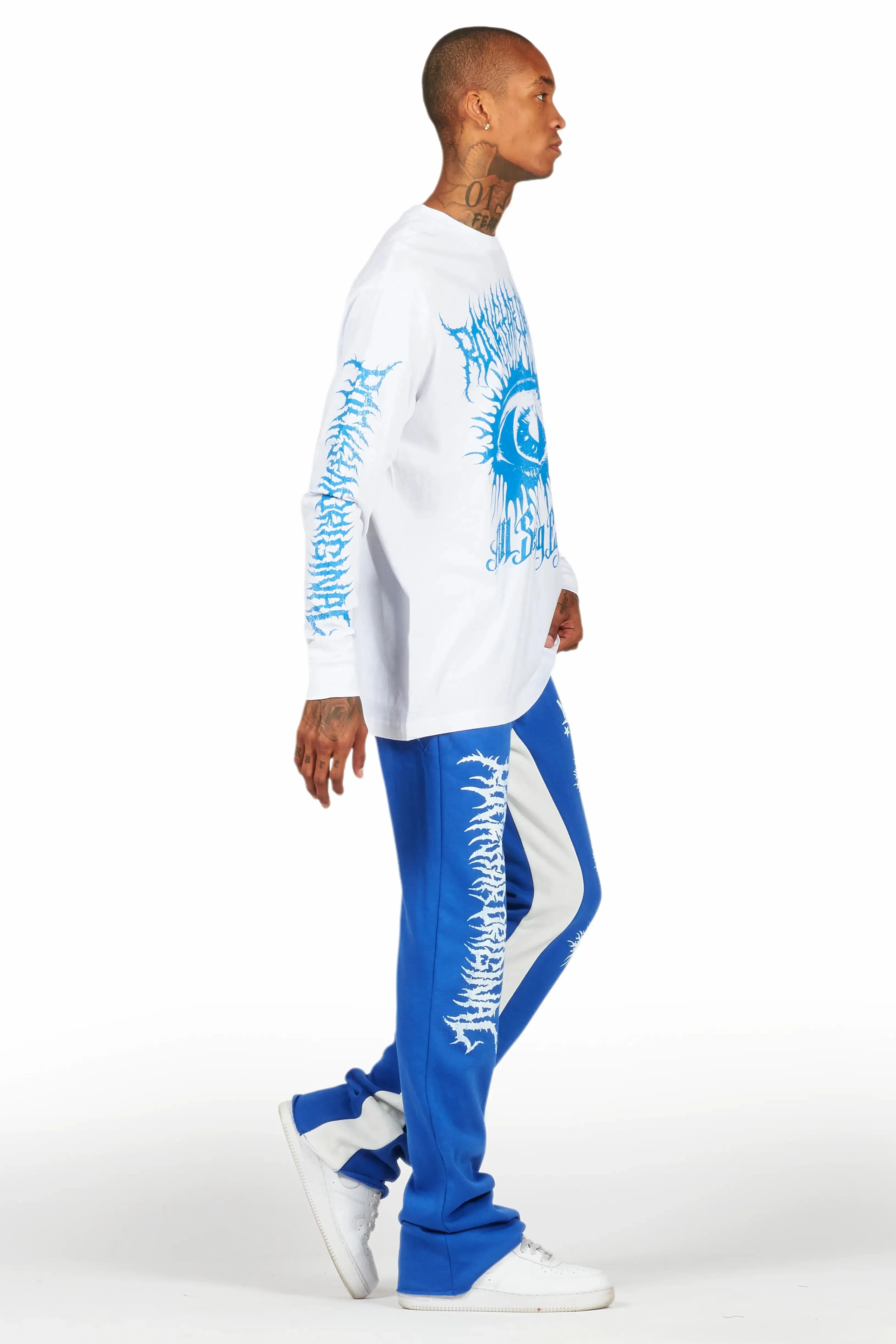 All Seeing Eyes White/Royal Long Sleeve T-Shirt/Baggy Pant Set sold by Rockstar Original product image thumbnail 3