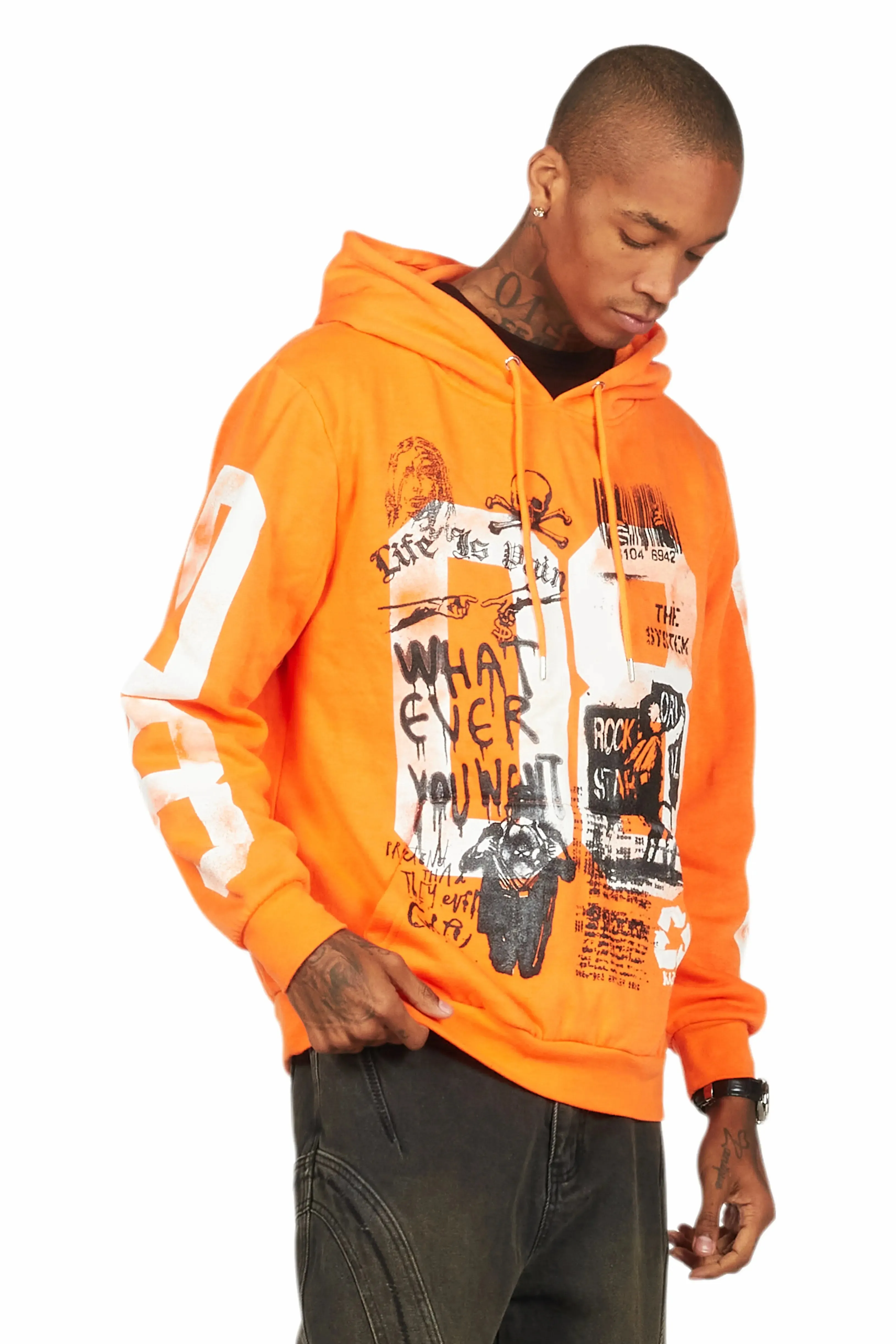 Grill Orange/White Graphic Hoodie sold by Rockstar Original product image thumbnail 3