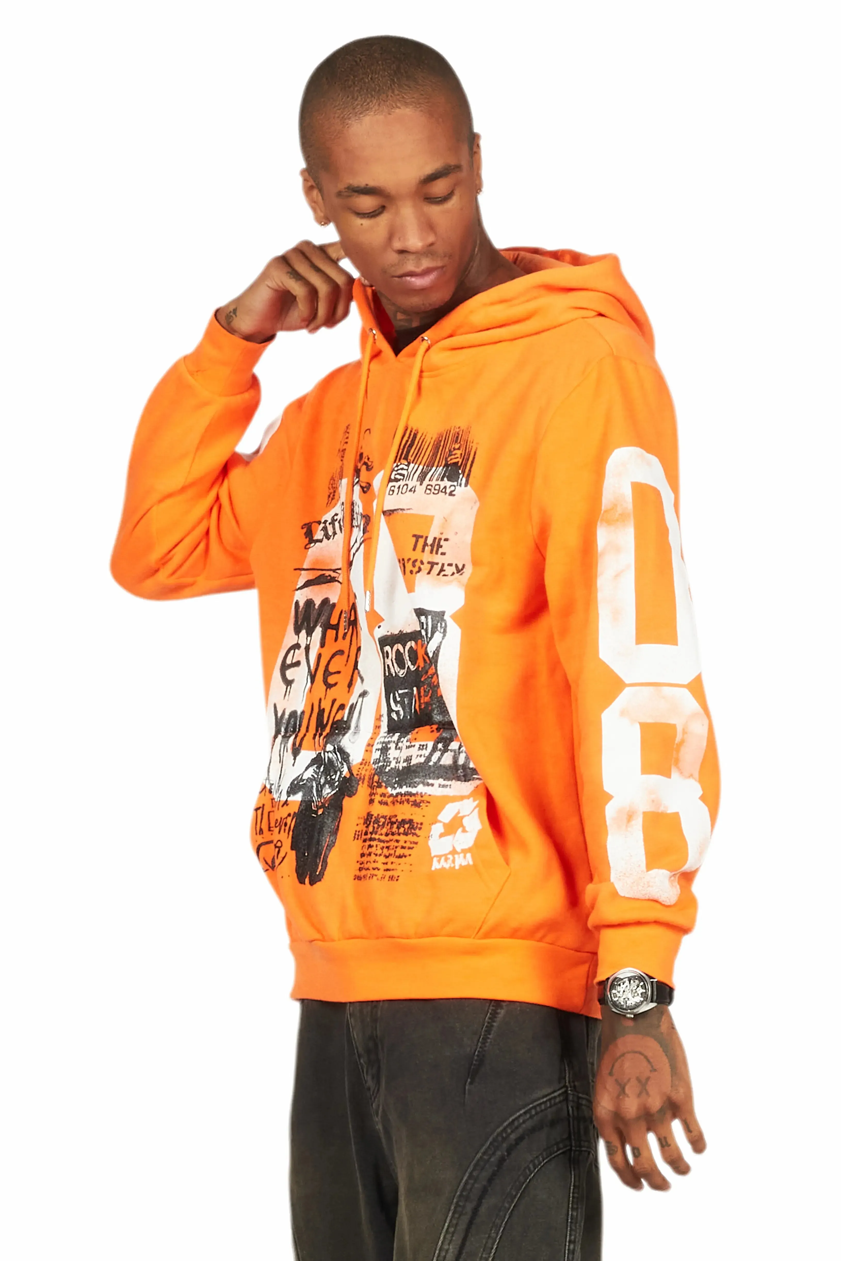 Grill Orange/White Graphic Hoodie sold by Rockstar Original product image thumbnail 5