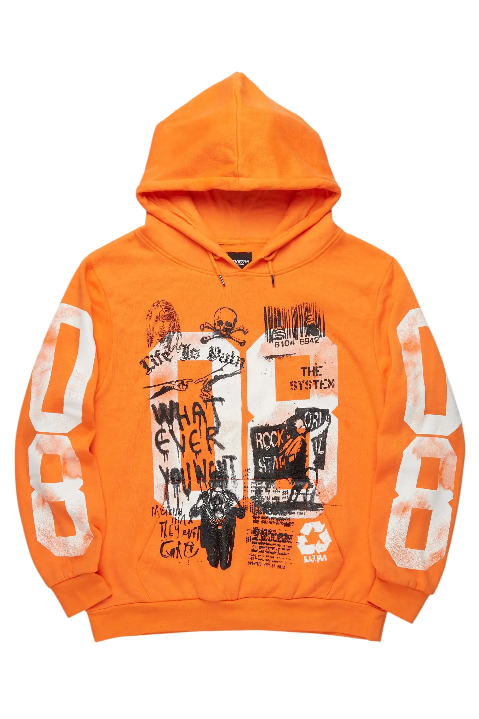 Grill Orange/White Graphic Hoodie sold by Rockstar Original