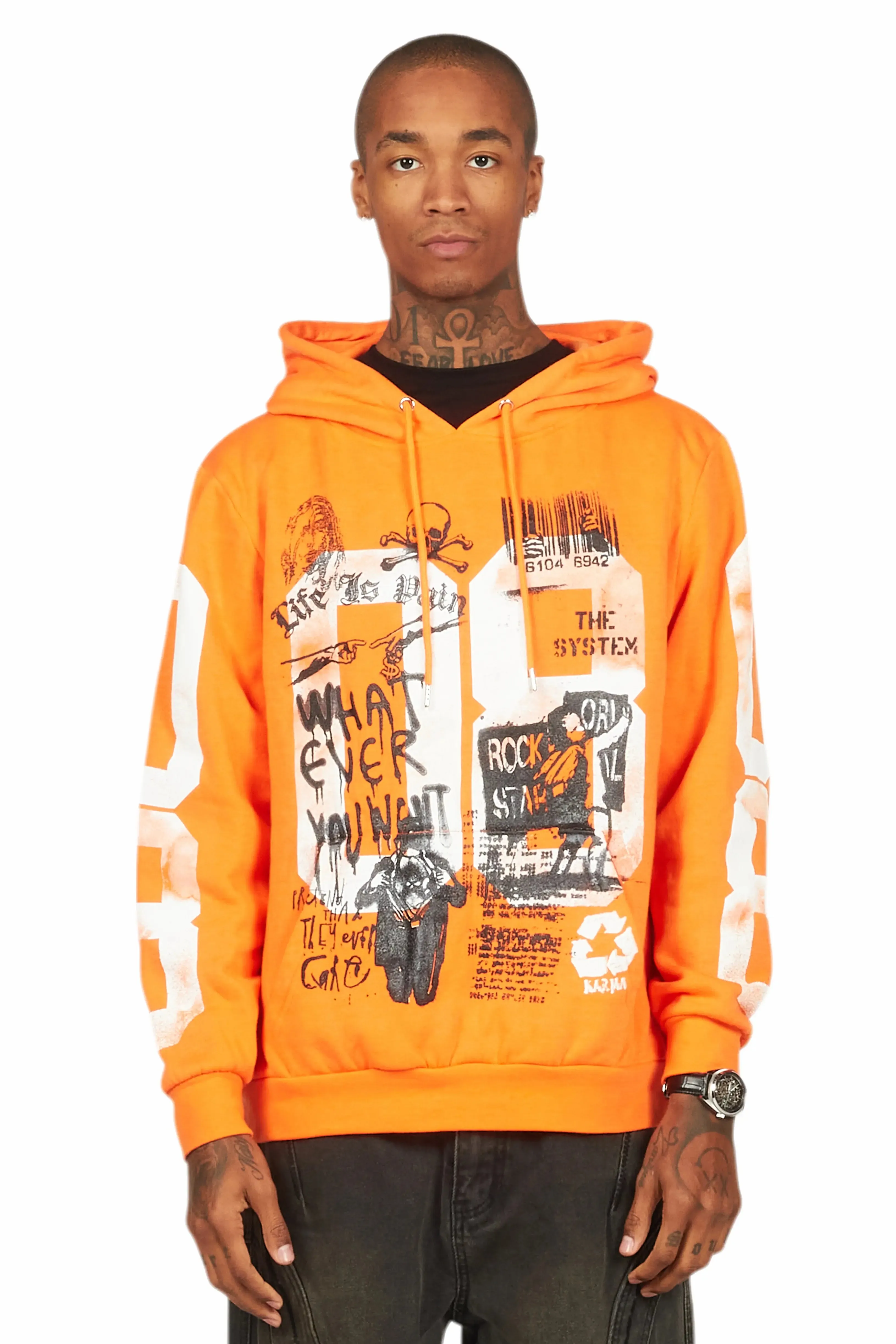 Grill Orange/White Graphic Hoodie sold by Rockstar Original product image thumbnail 2