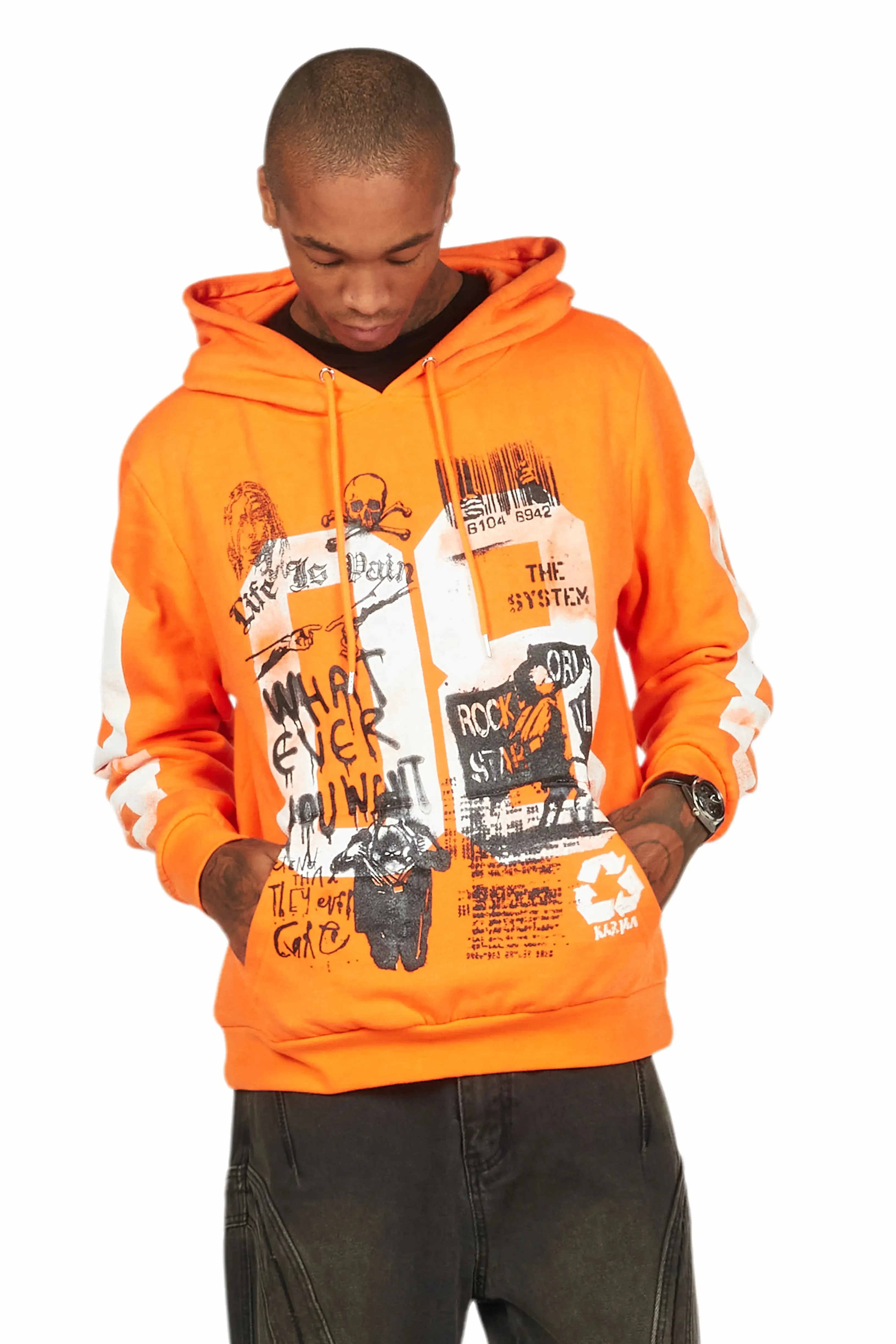 Grill Orange/White Graphic Hoodie sold by Rockstar Original product image thumbnail 4